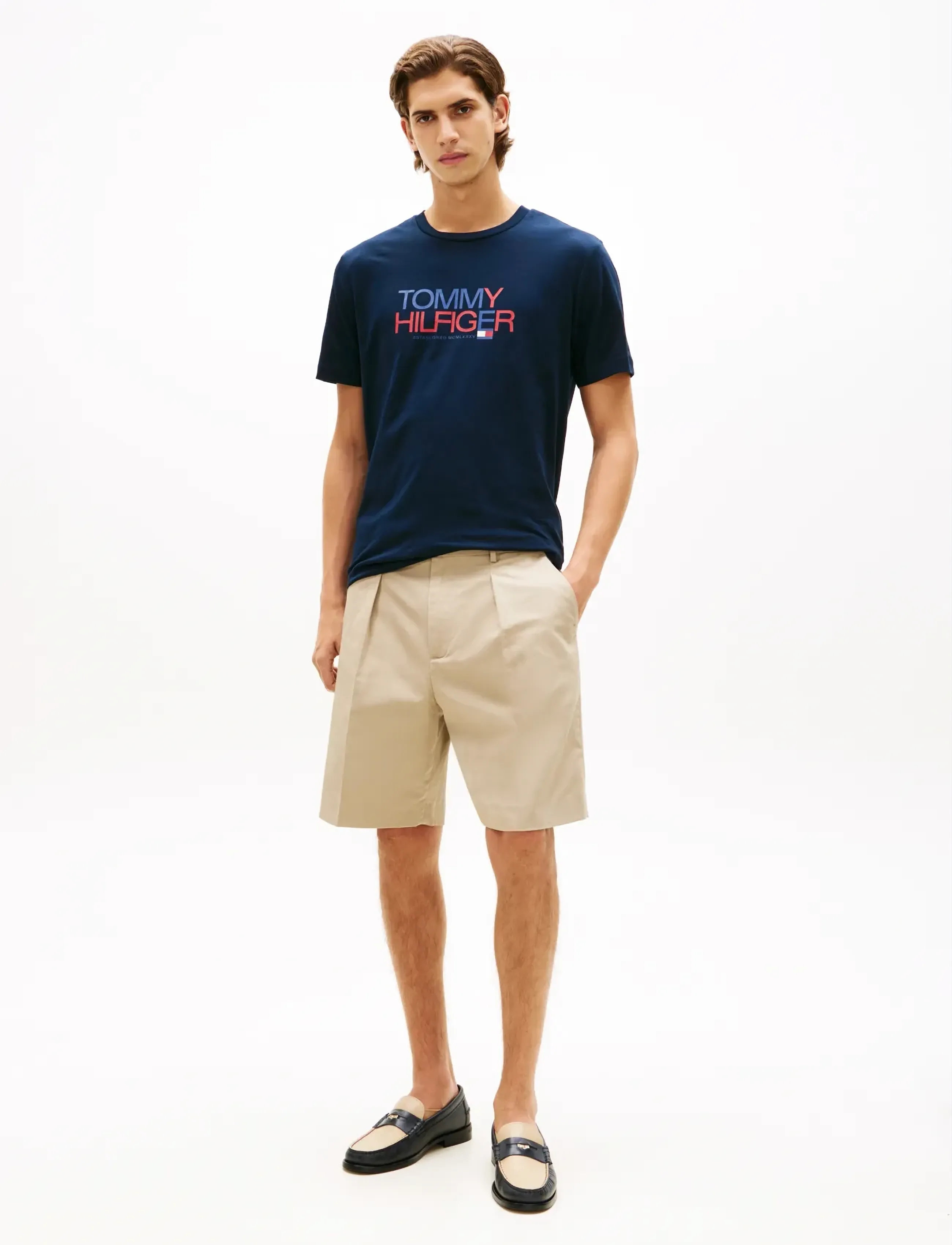 Tommy Hilfiger - BRAND LOVE BIG TEXT TEE - short-sleeved t-shirts - desert sky - 3