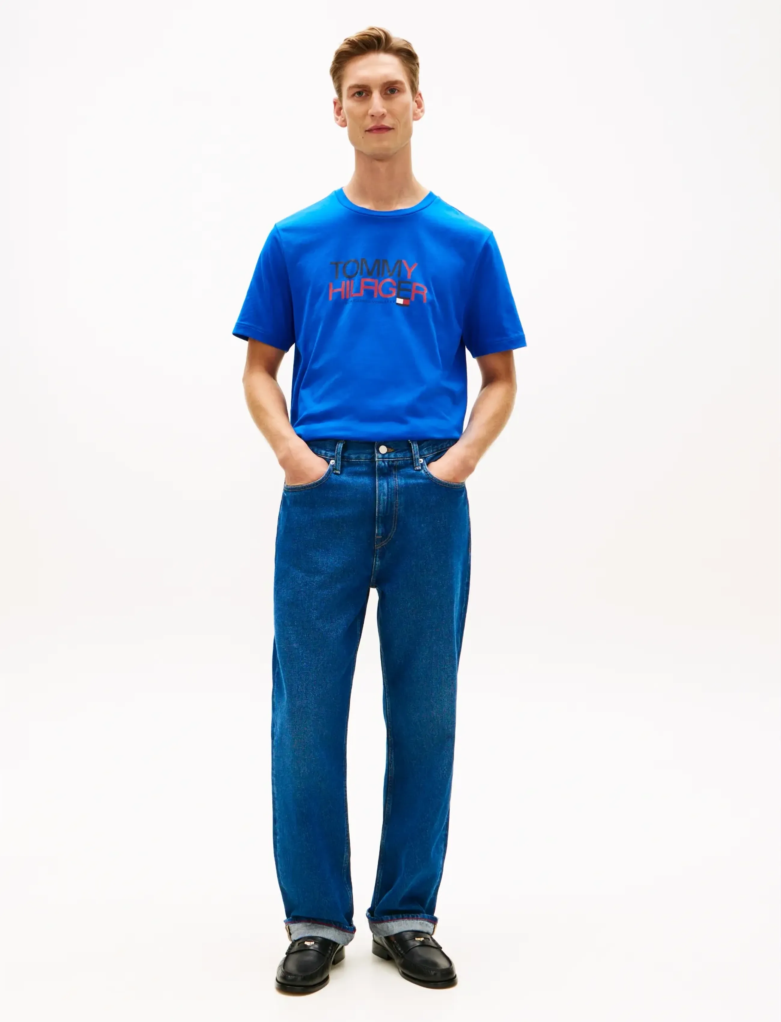 Tommy Hilfiger - BRAND LOVE BIG TEXT TEE - lühikeste varrukatega t-särgid - regal blue - 3