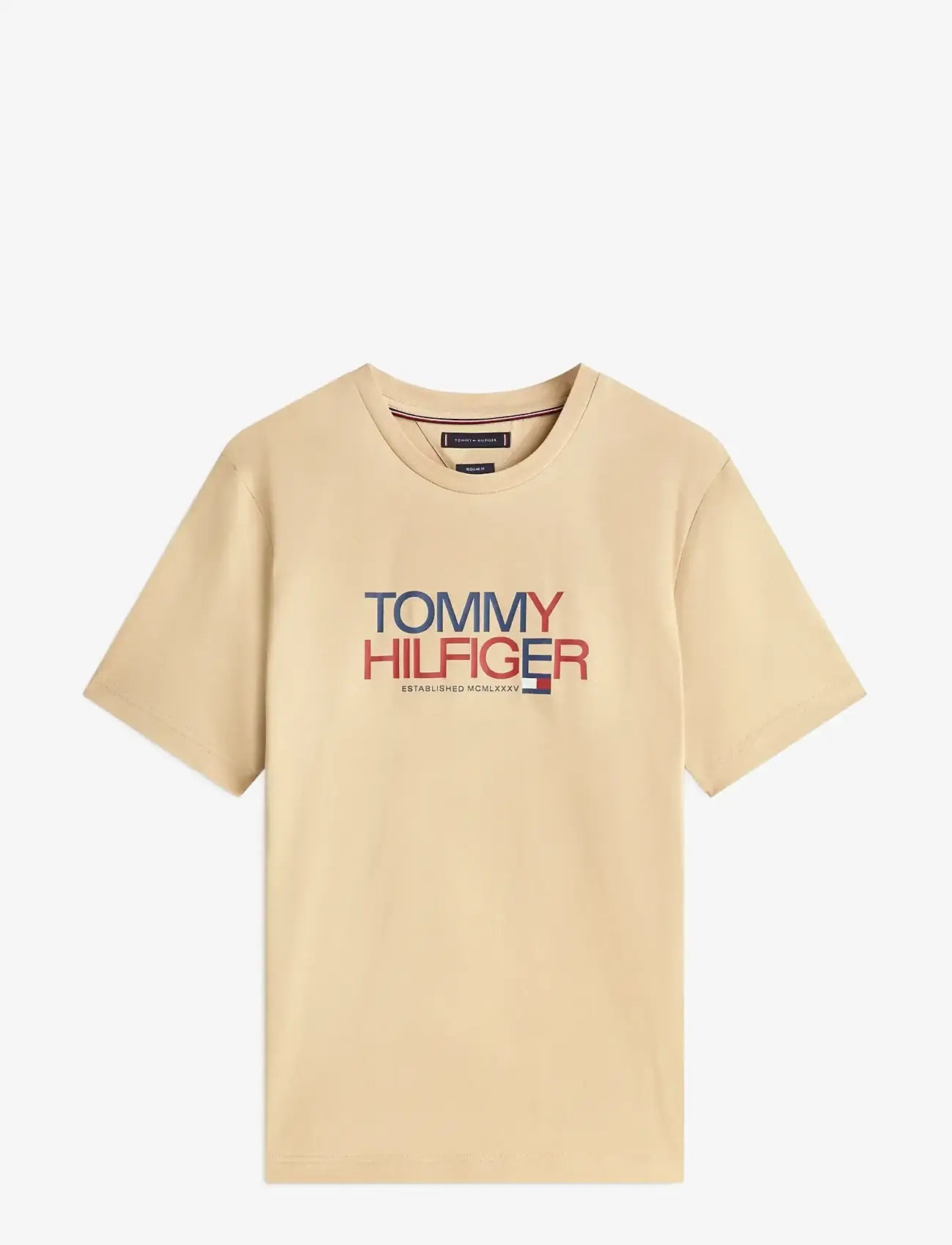 Tommy Hilfiger - BRAND LOVE BIG TEXT TEE - lühikeste varrukatega t-särgid - sandalwood - 1