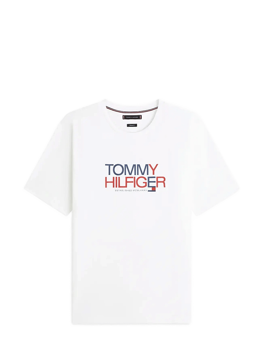 Tommy Hilfiger - BRAND LOVE BIG TEXT TEE - lühikeste varrukatega t-särgid - white - 1