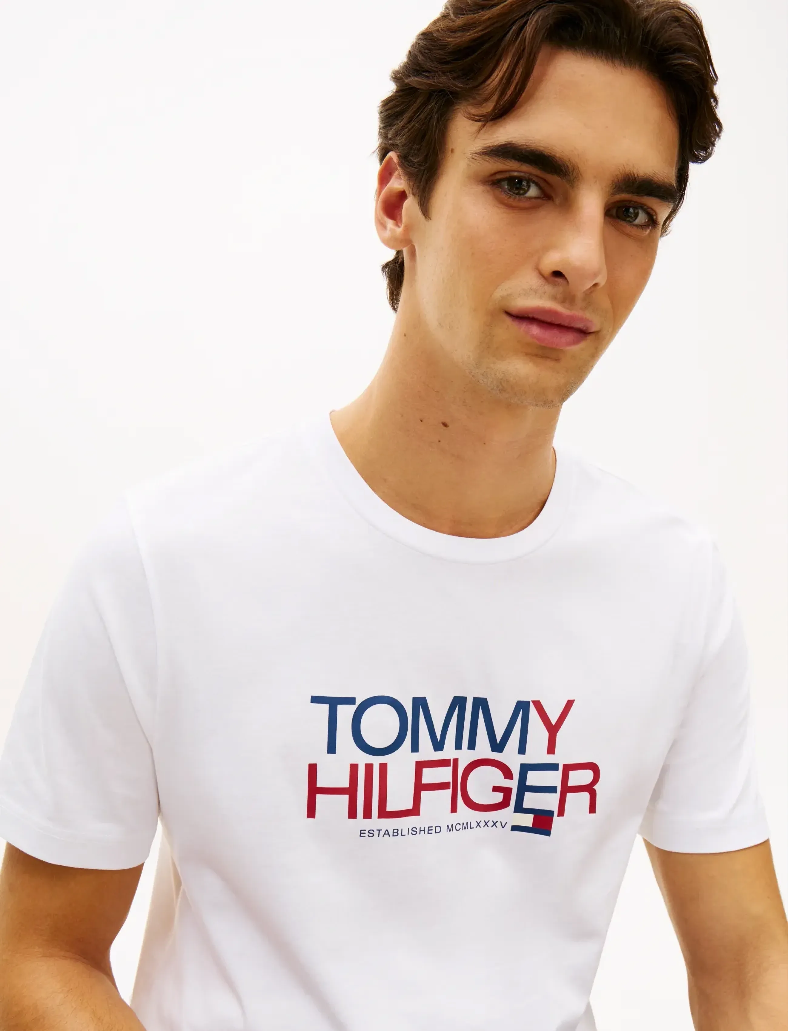 Tommy Hilfiger - BRAND LOVE BIG TEXT TEE - short-sleeved t-shirts - white - 4