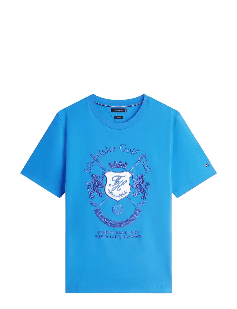 Tommy Hilfiger - COUNTRY CLUB INTERLOCK TEE - kortärmade t-shirts - blue orbit - 1
