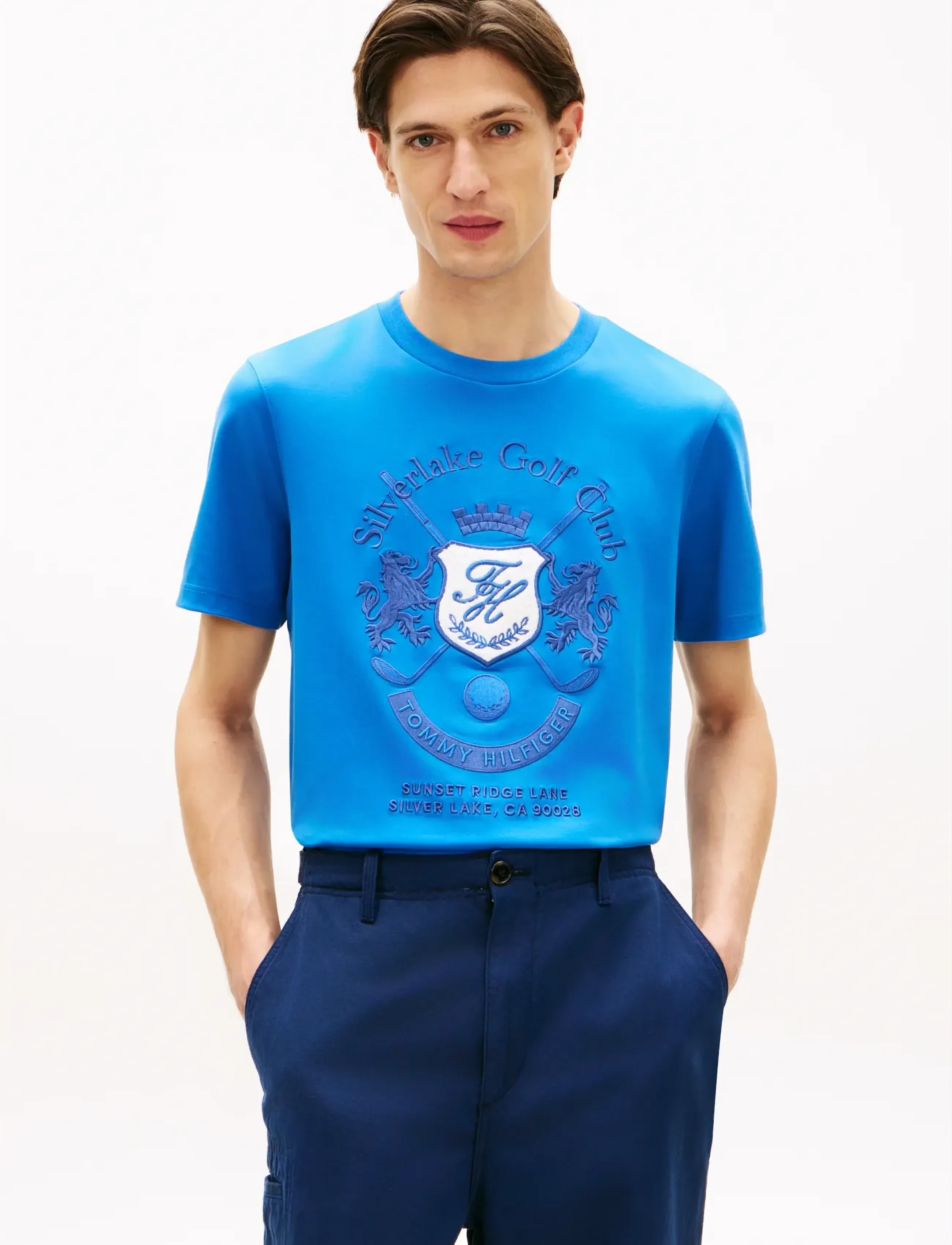 Tommy Hilfiger Country Club Interlock Tee, Mænd, Golf Grafisk T-shirt, Blå, Str: XXL
