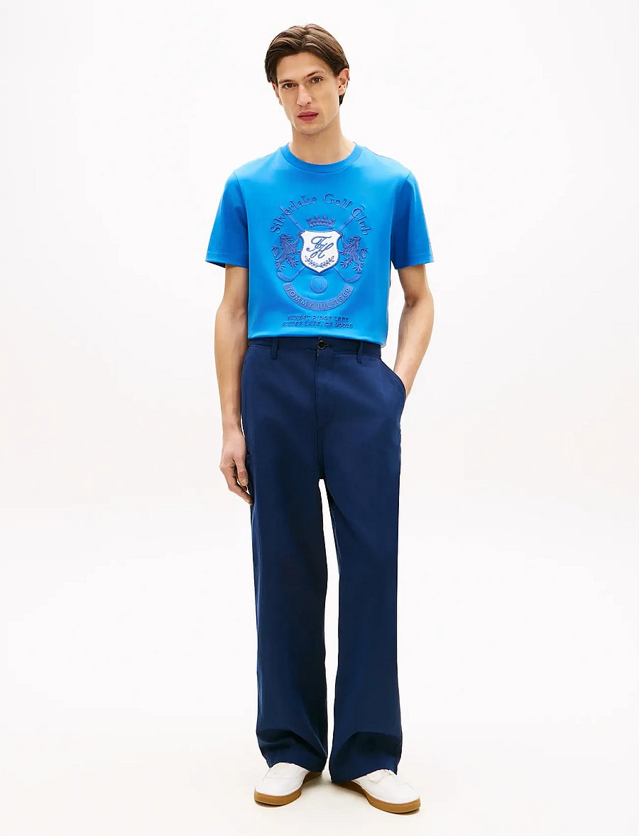 Tommy Hilfiger - COUNTRY CLUB INTERLOCK TEE - kortärmade t-shirts - blue orbit - 3
