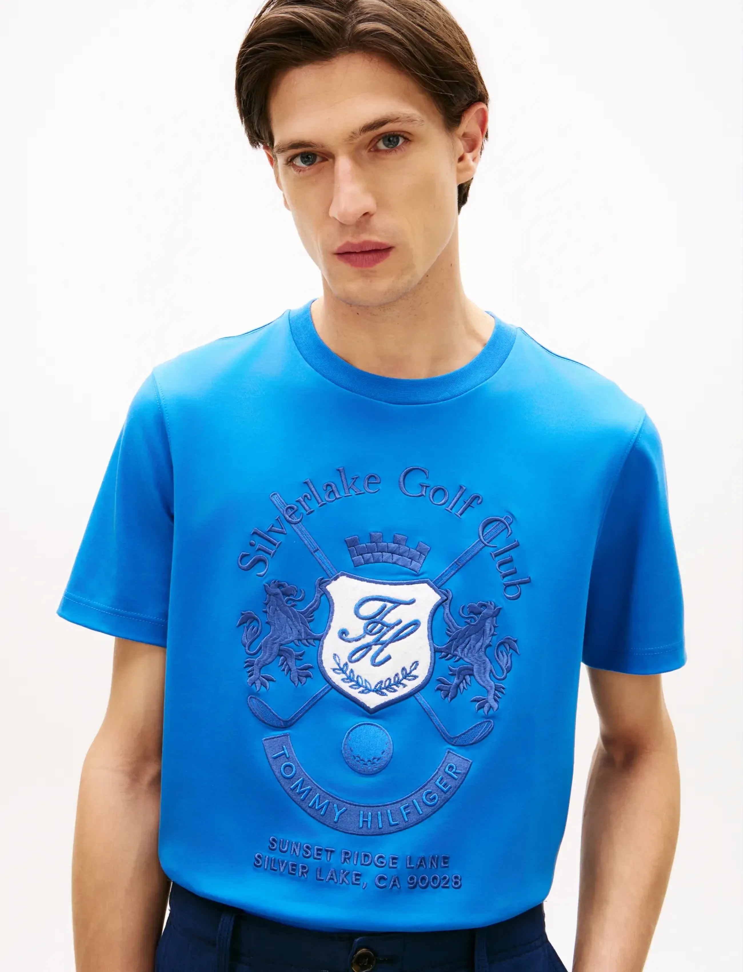 Tommy Hilfiger - COUNTRY CLUB INTERLOCK TEE - kortärmade t-shirts - blue orbit - 4
