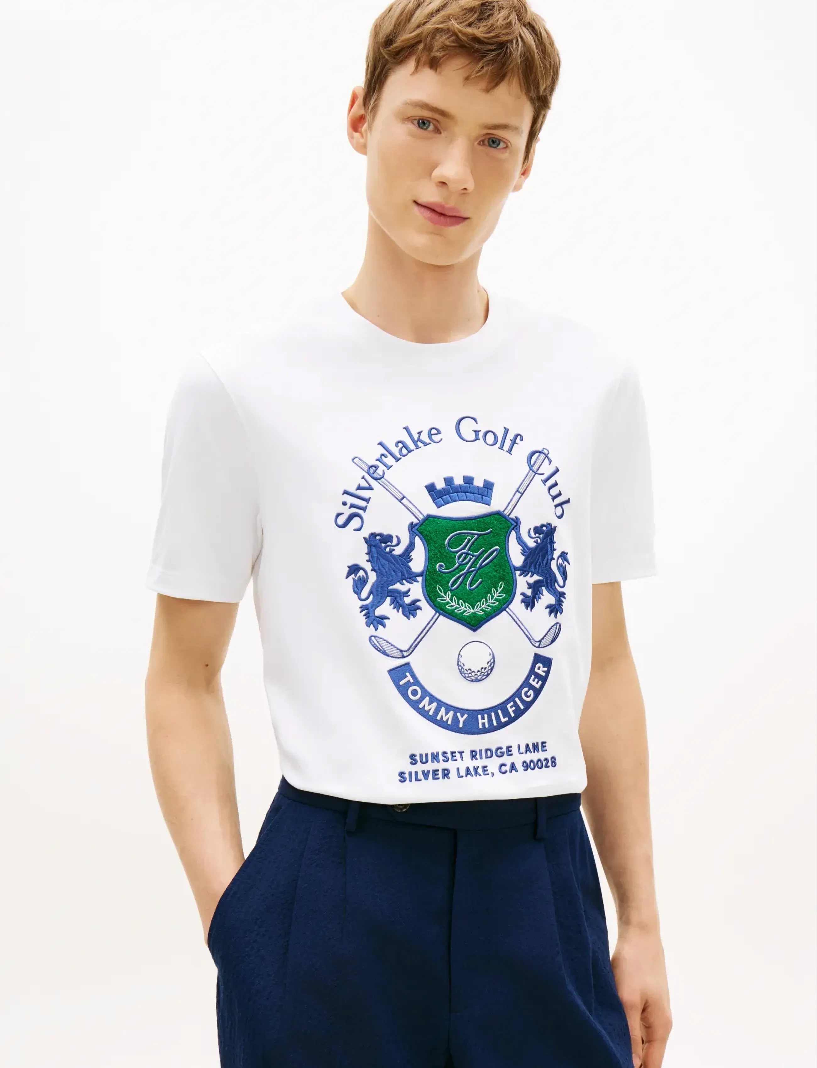 Tommy Hilfiger Country Club Interlock Tee, Mænd, Golf Grafisk T-shirt, Hvid, Str: S