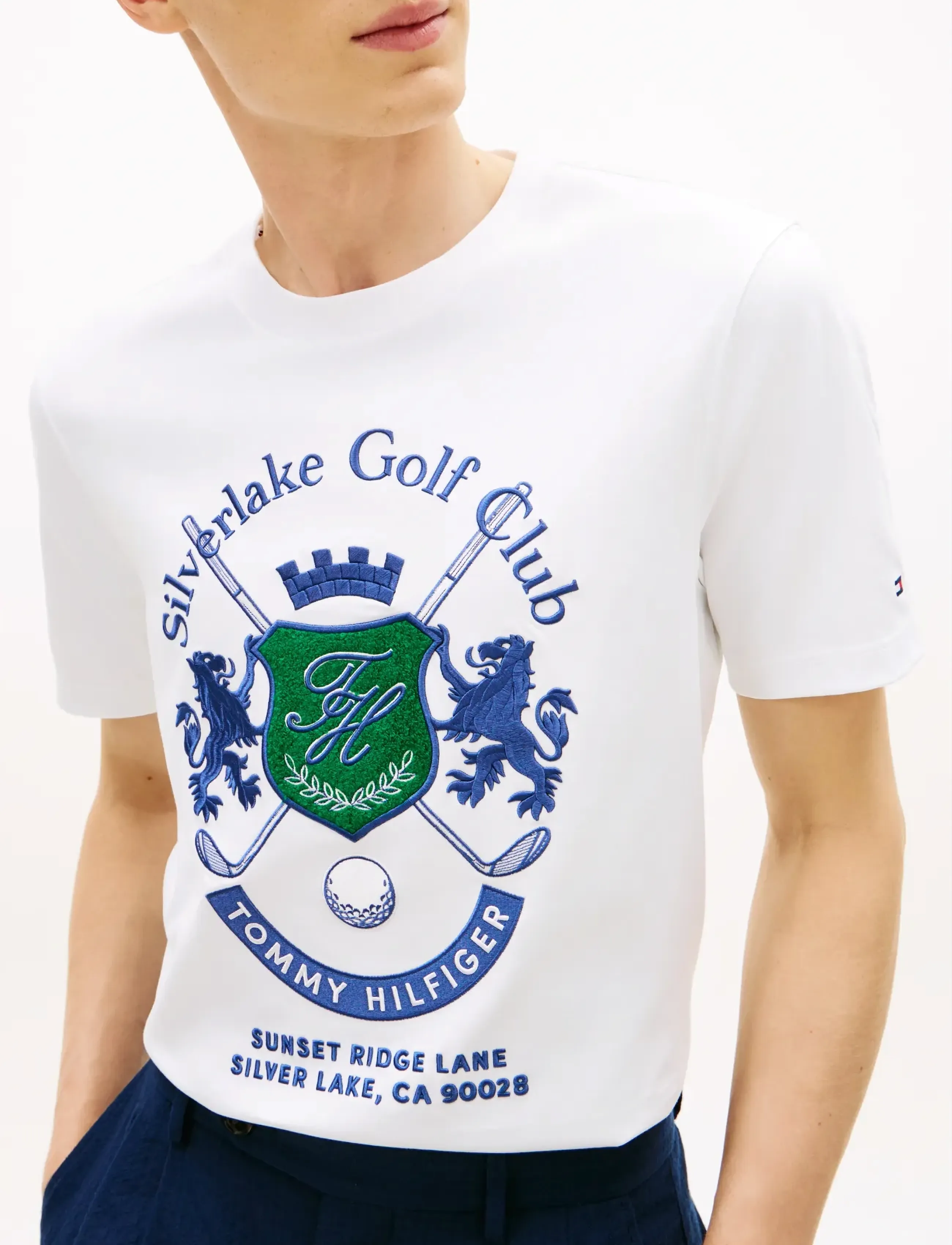 Tommy Hilfiger - COUNTRY CLUB INTERLOCK TEE - short-sleeved t-shirts - white - 4