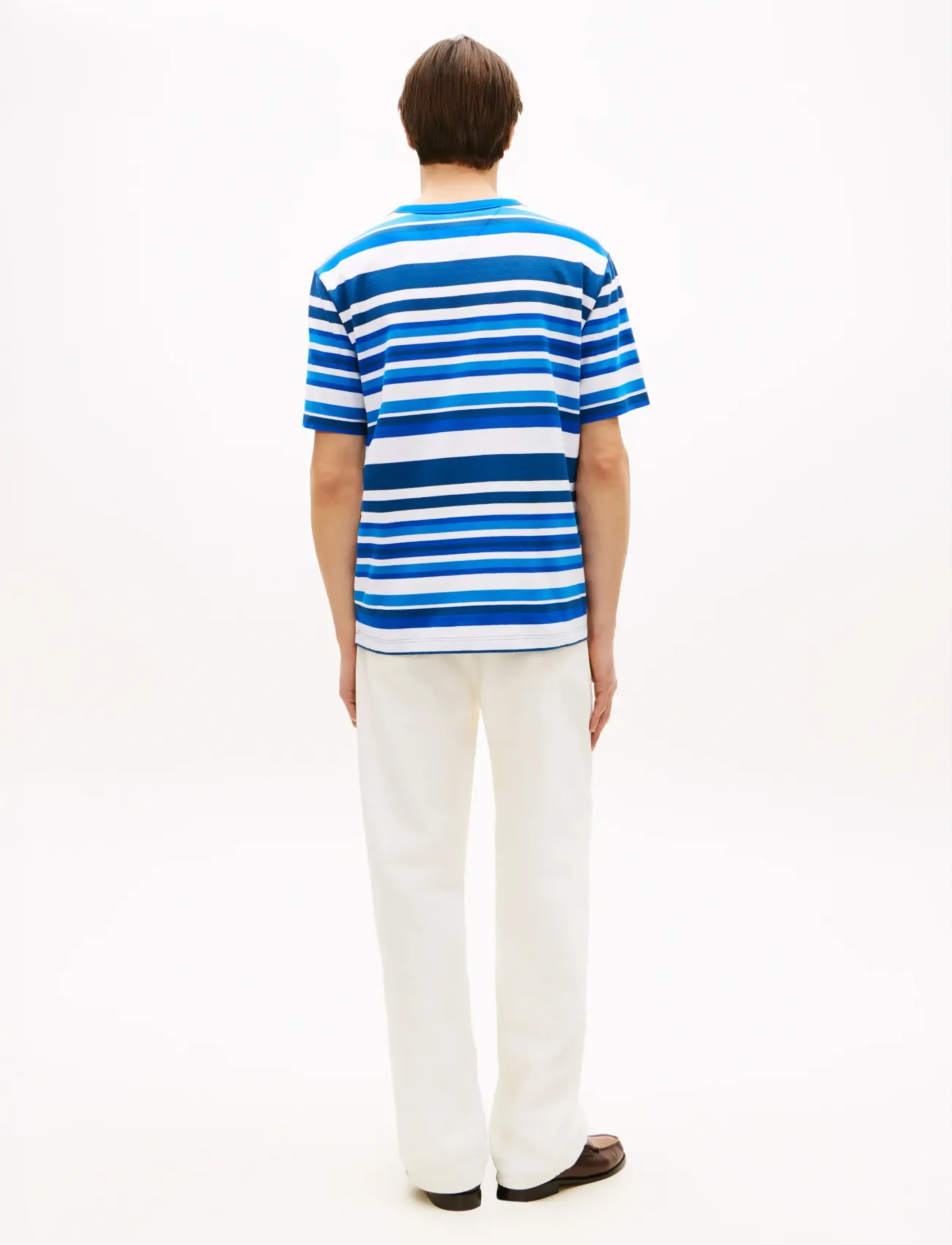 Tommy Hilfiger - MULTI STRIPE CREPE TEE - kortærmede t-shirts - blue jean multi stripe - 2