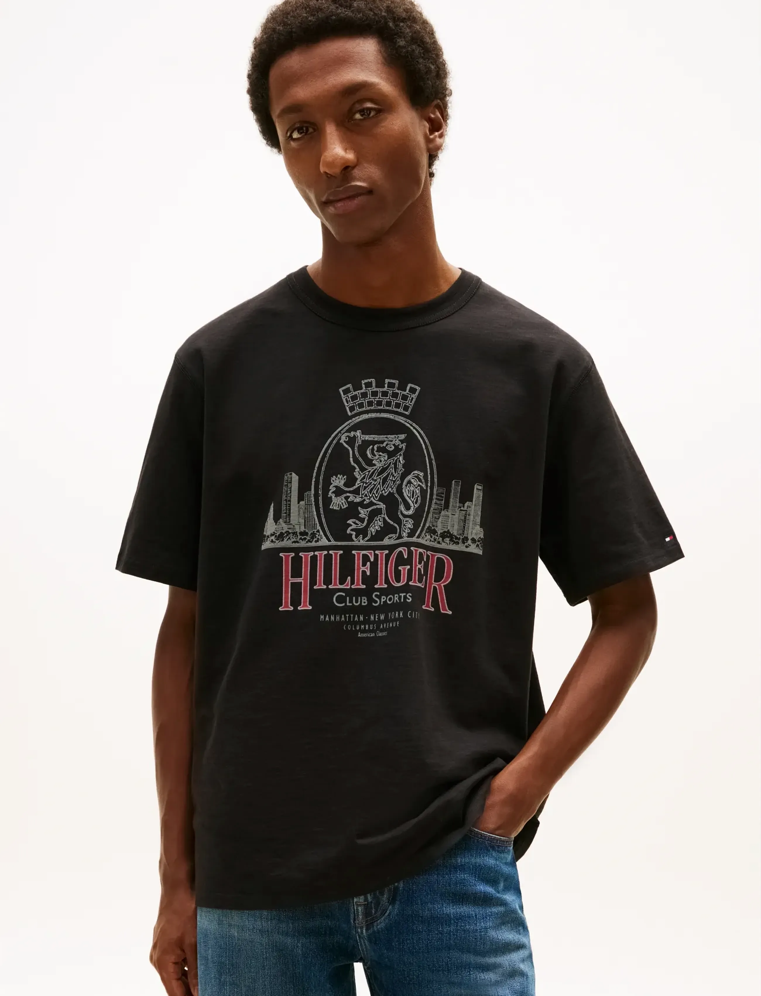 Tommy Hilfiger HERITAGE SERIES CREST TEE - Kurzärmelig - BLACK / black