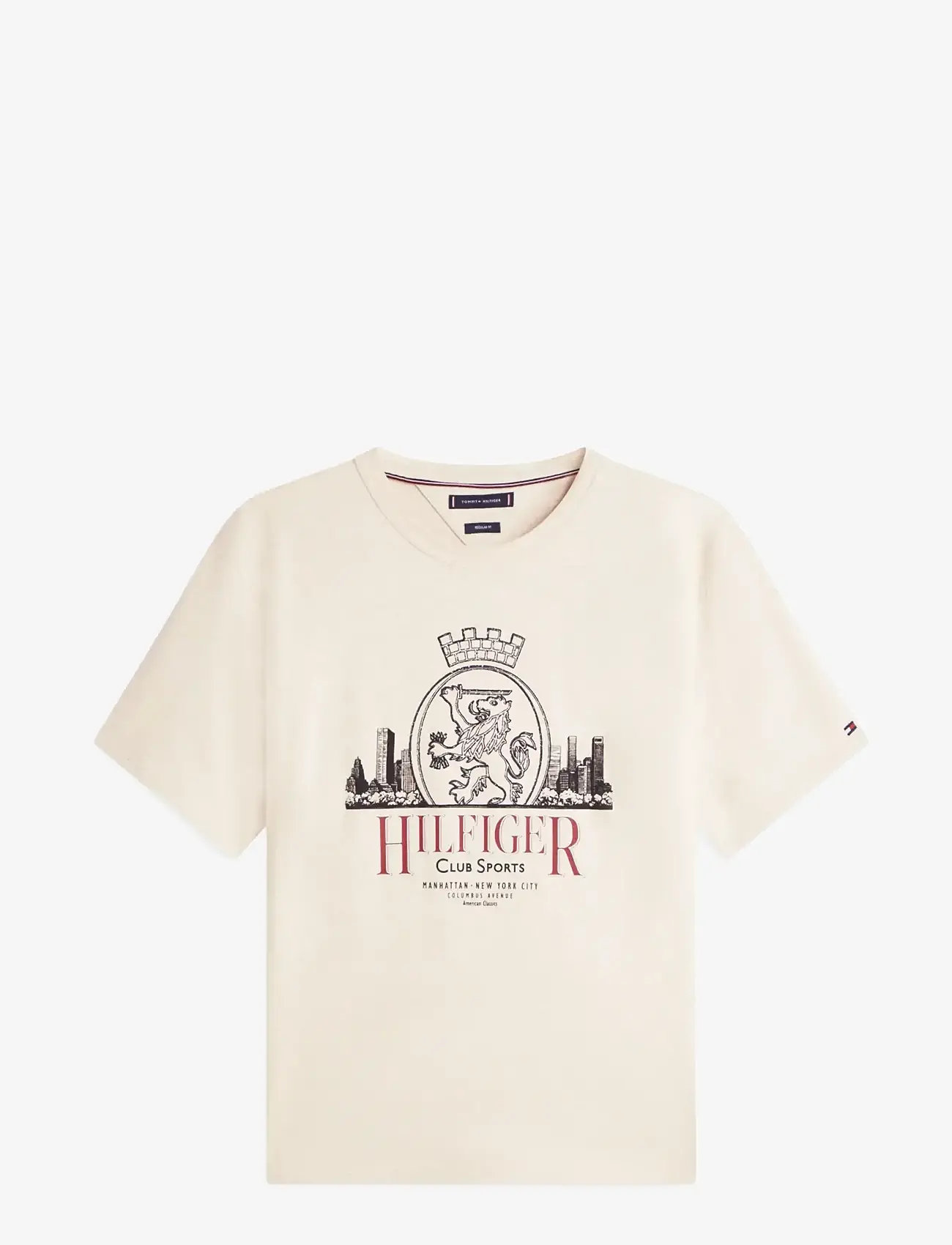 Tommy Hilfiger - HERITAGE SERIES CREST TEE - t-shirts - heathered oatmilk - 1