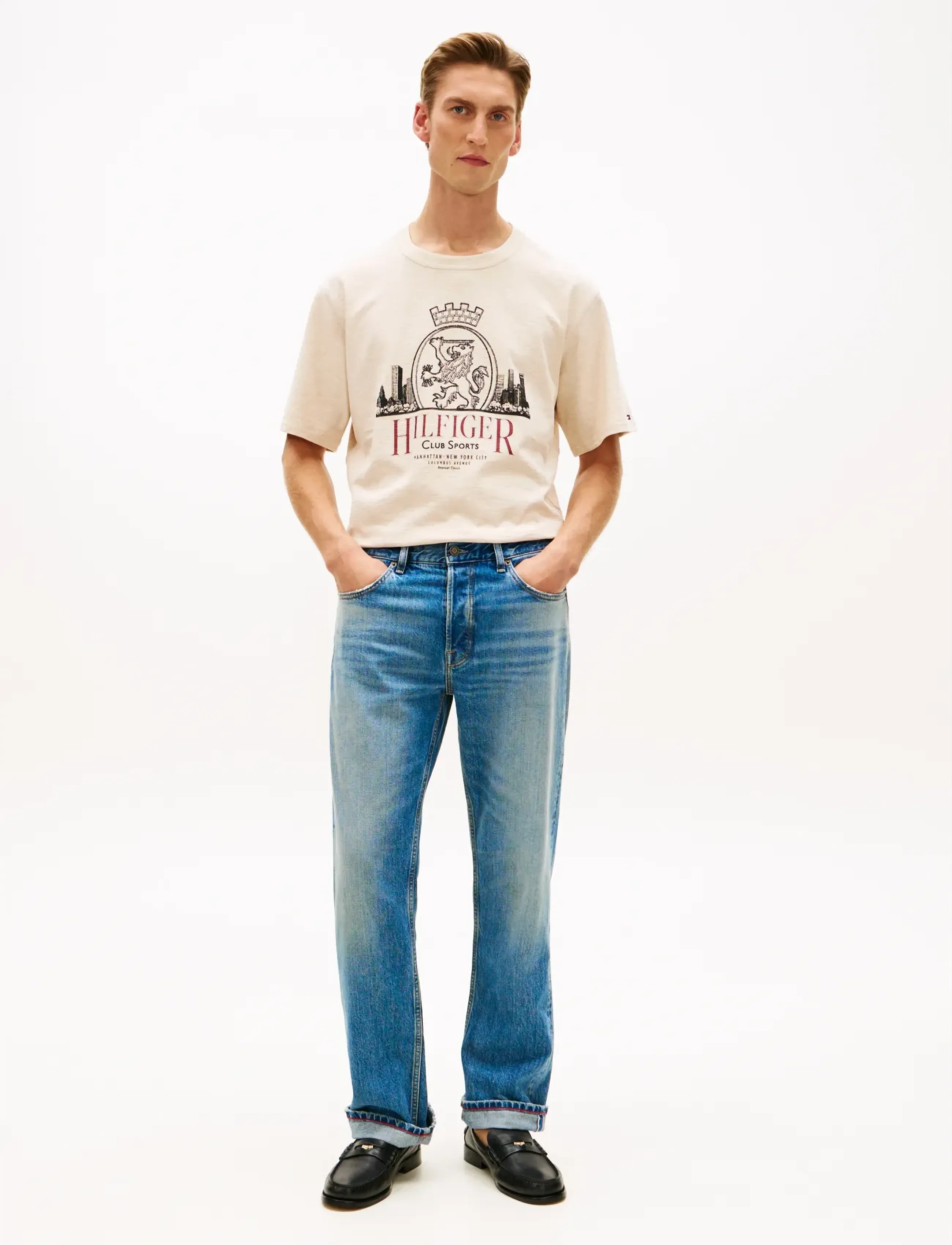 Tommy Hilfiger - HERITAGE SERIES CREST TEE - short-sleeved t-shirts - heathered oatmilk - 3
