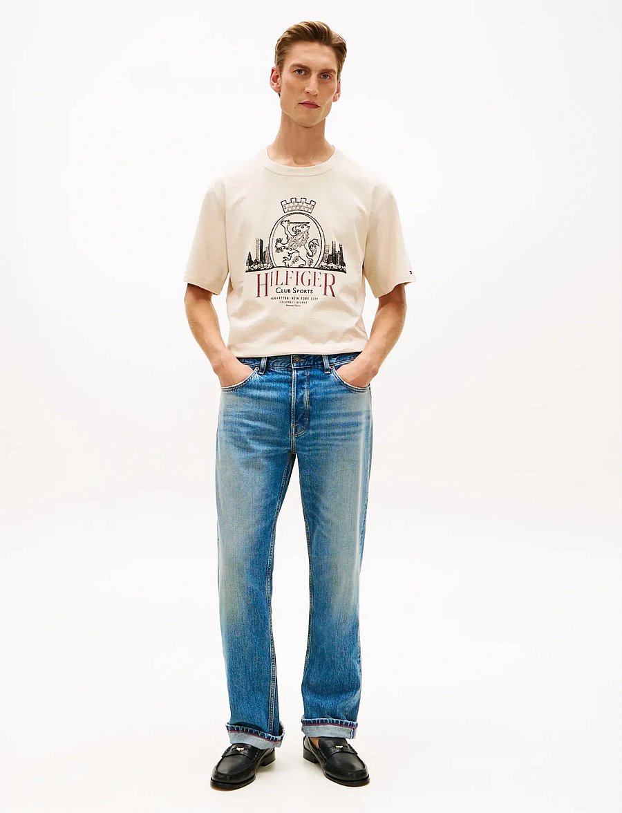 Tommy Hilfiger - HERITAGE SERIES CREST TEE - kurzärmelige t-shirts - heathered oatmilk - 3
