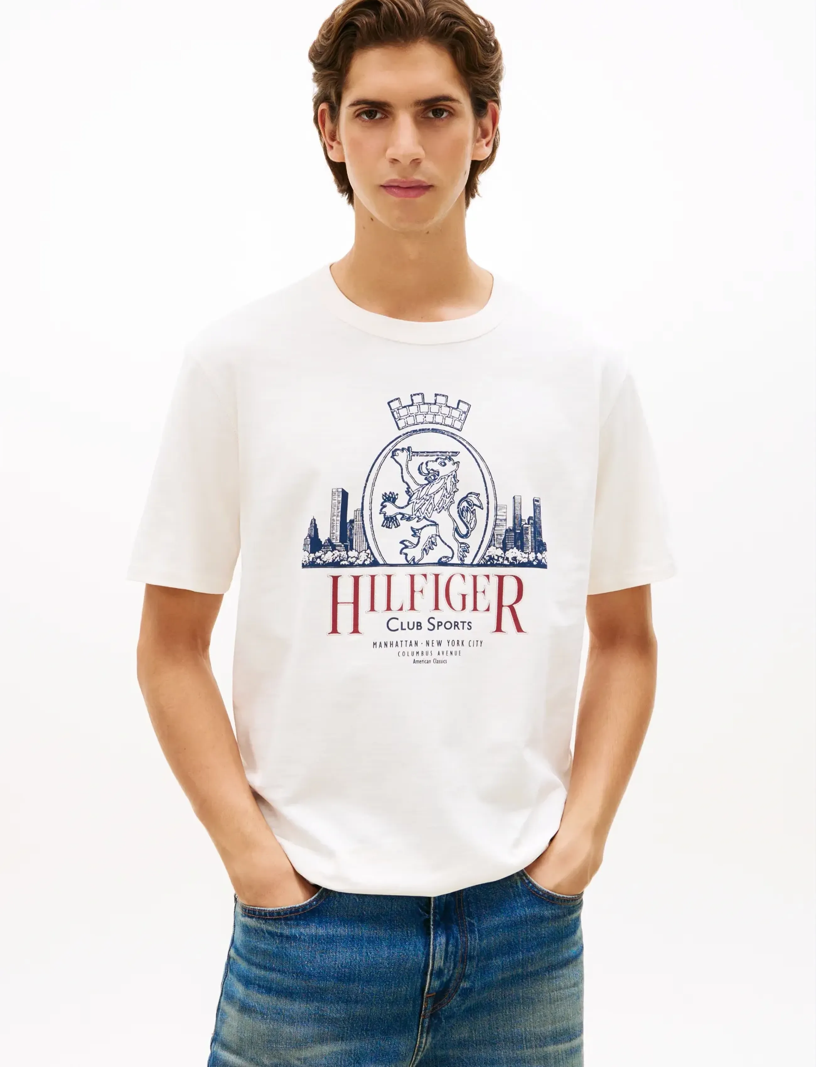 Tommy Hilfiger Heritage Series Crest Tee, S, Cream, T-Shirts > Kortærmede, Herre