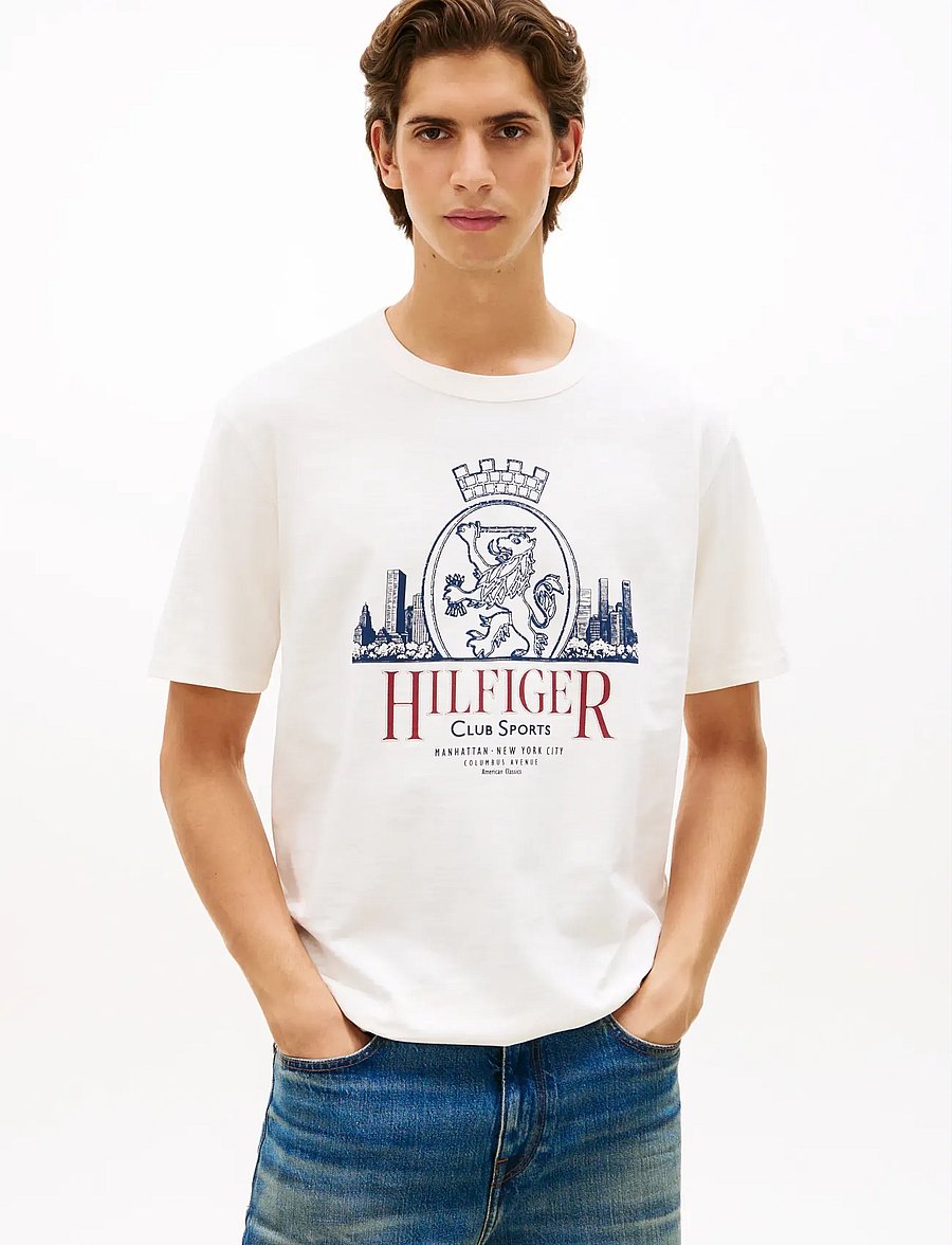 Tommy Hilfiger - HERITAGE SERIES CREST TEE - lühikeste varrukatega t-särgid - ivory petal - 0