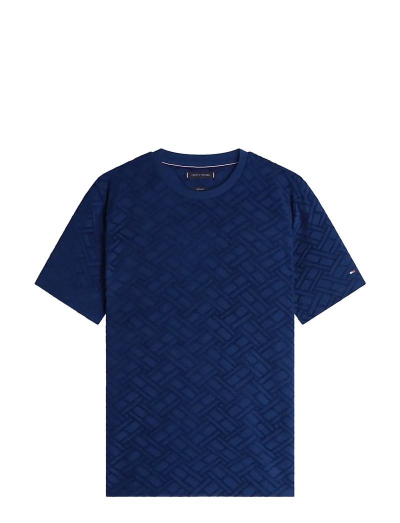 Tommy Hilfiger - AOP FLAG JACQUARD TEE - t-shirts - carbon navy - 1