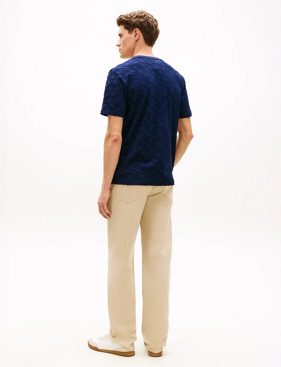 Tommy Hilfiger - AOP FLAG JACQUARD TEE - t-krekli ar īsām piedurknēm - carbon navy - 2