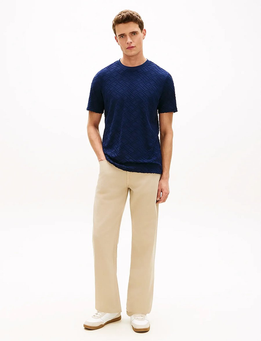 Tommy Hilfiger - AOP FLAG JACQUARD TEE - t-krekli ar īsām piedurknēm - carbon navy - 3