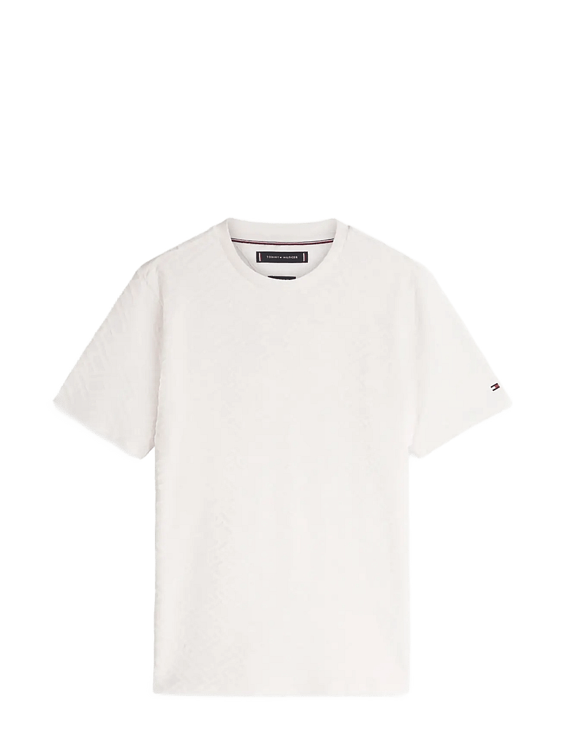 Tommy Hilfiger - AOP FLAG JACQUARD TEE - kortærmede t-shirts - ivory petal - 1