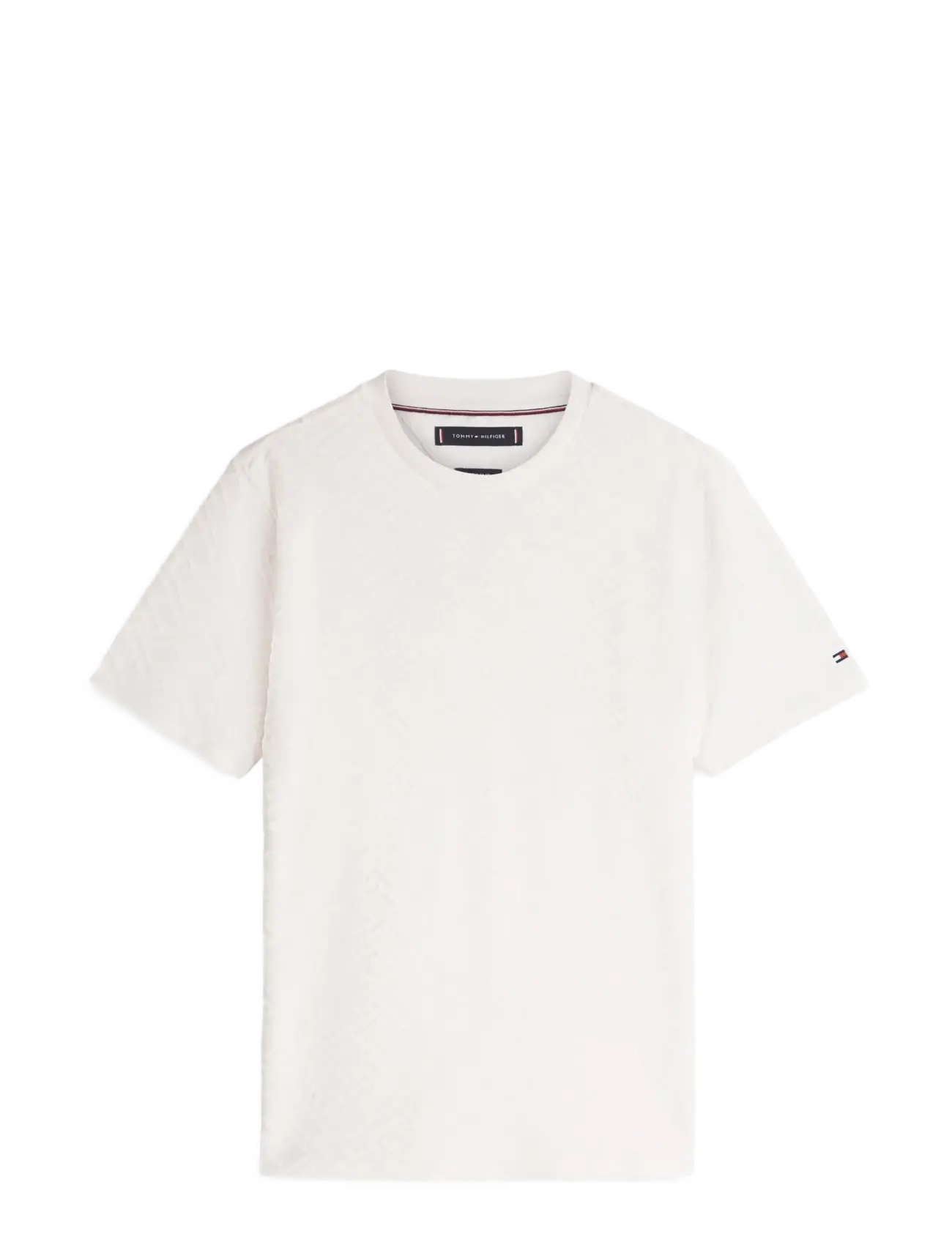 Tommy Hilfiger AOP FLAG JACQUARD TEE - T-paidat - IVORY PETAL / white