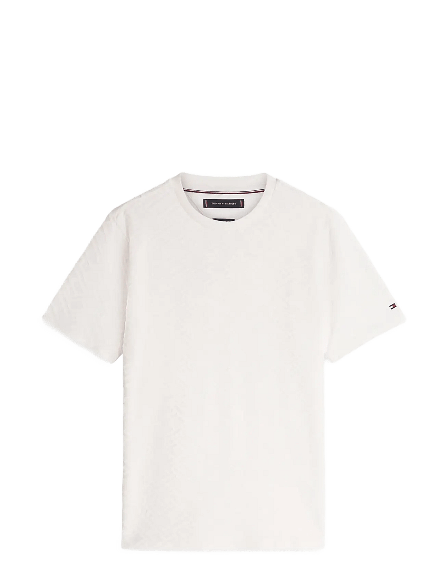 Tommy Hilfiger - AOP FLAG JACQUARD TEE - short-sleeved t-shirts - ivory petal - 1
