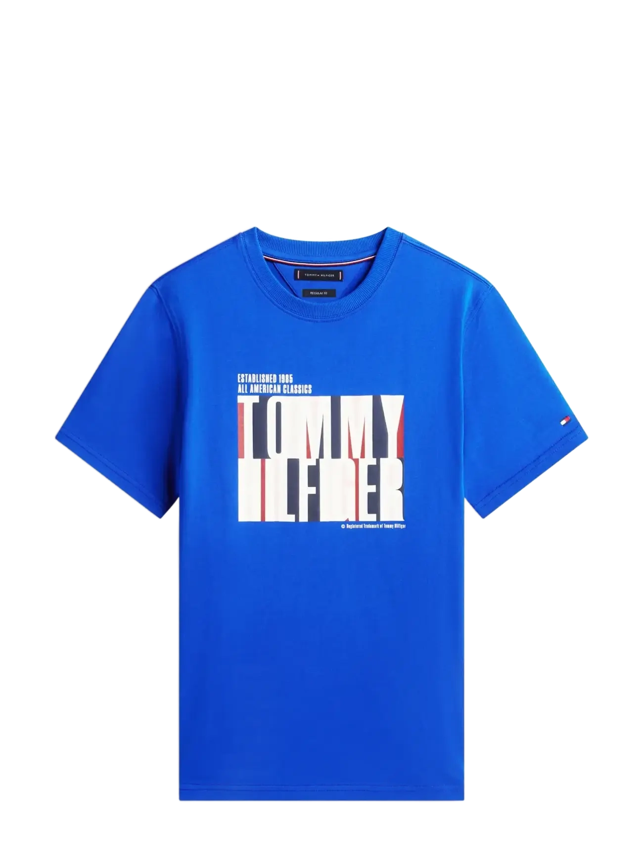 TOMMY HILFIGER Split Colour Graphic Tee Blau - M - Herren