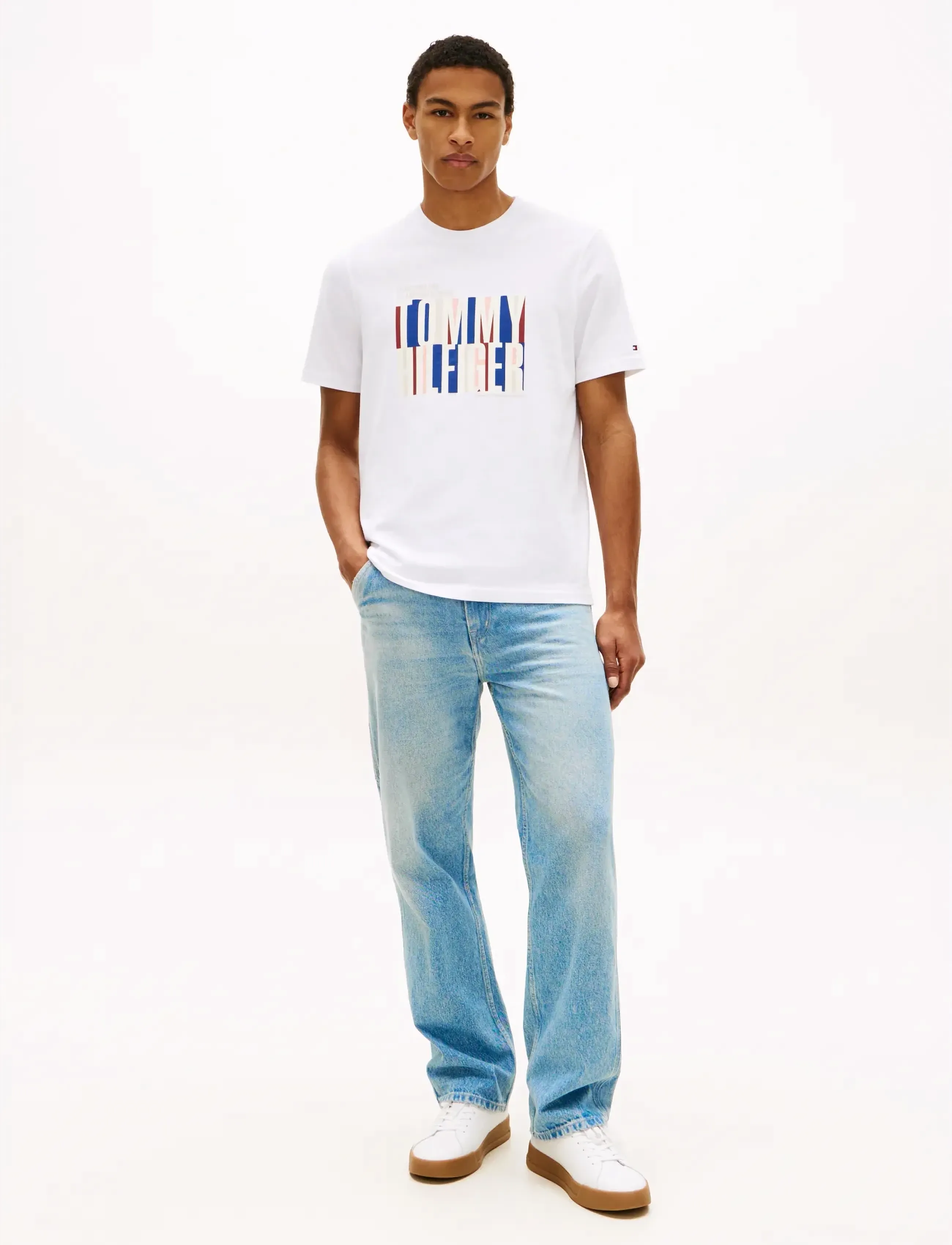 Tommy Hilfiger - SPLIT COLOUR GRAPHIC TEE - short-sleeved t-shirts - white - 3