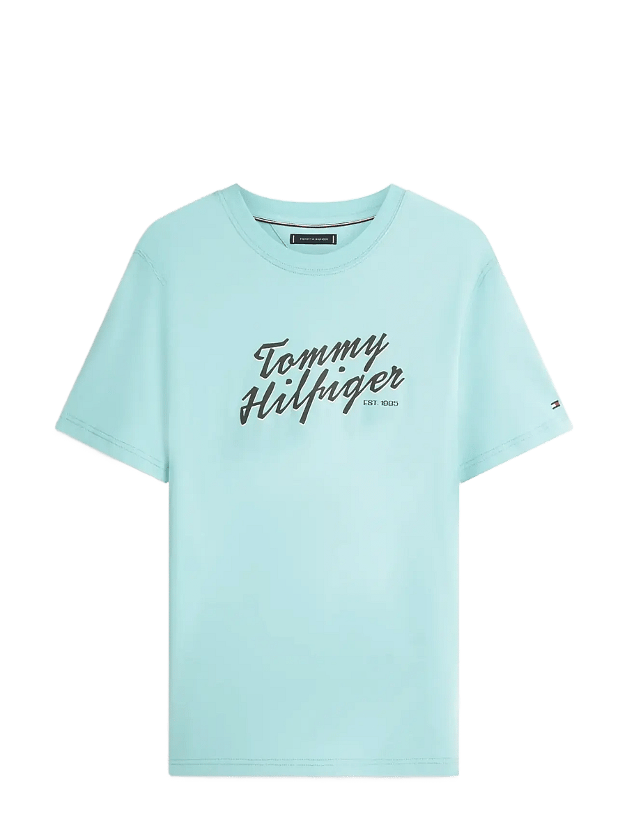 Tommy Hilfiger - SUMMER TEXT GRAPHIC TEE - kurzärmelig - arctic aqua - 1