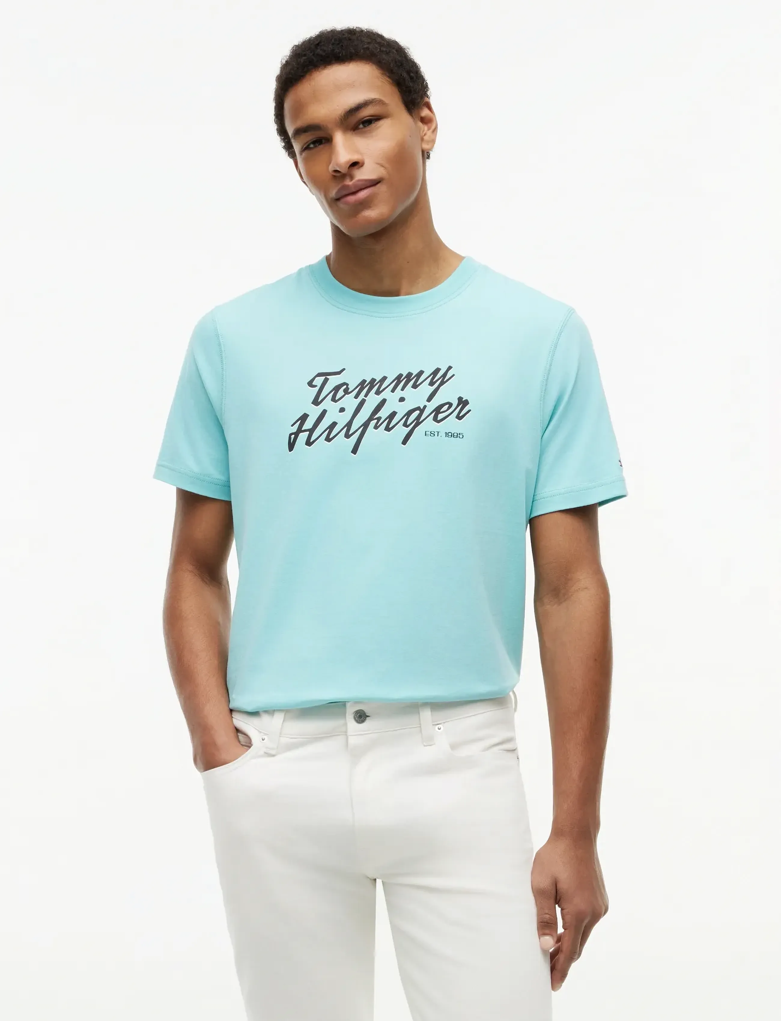 Tommy Hilfiger SUMMER TEXT GRAPHIC TEE - Tommy Hilfiger - ARCTIC AQUA / blue