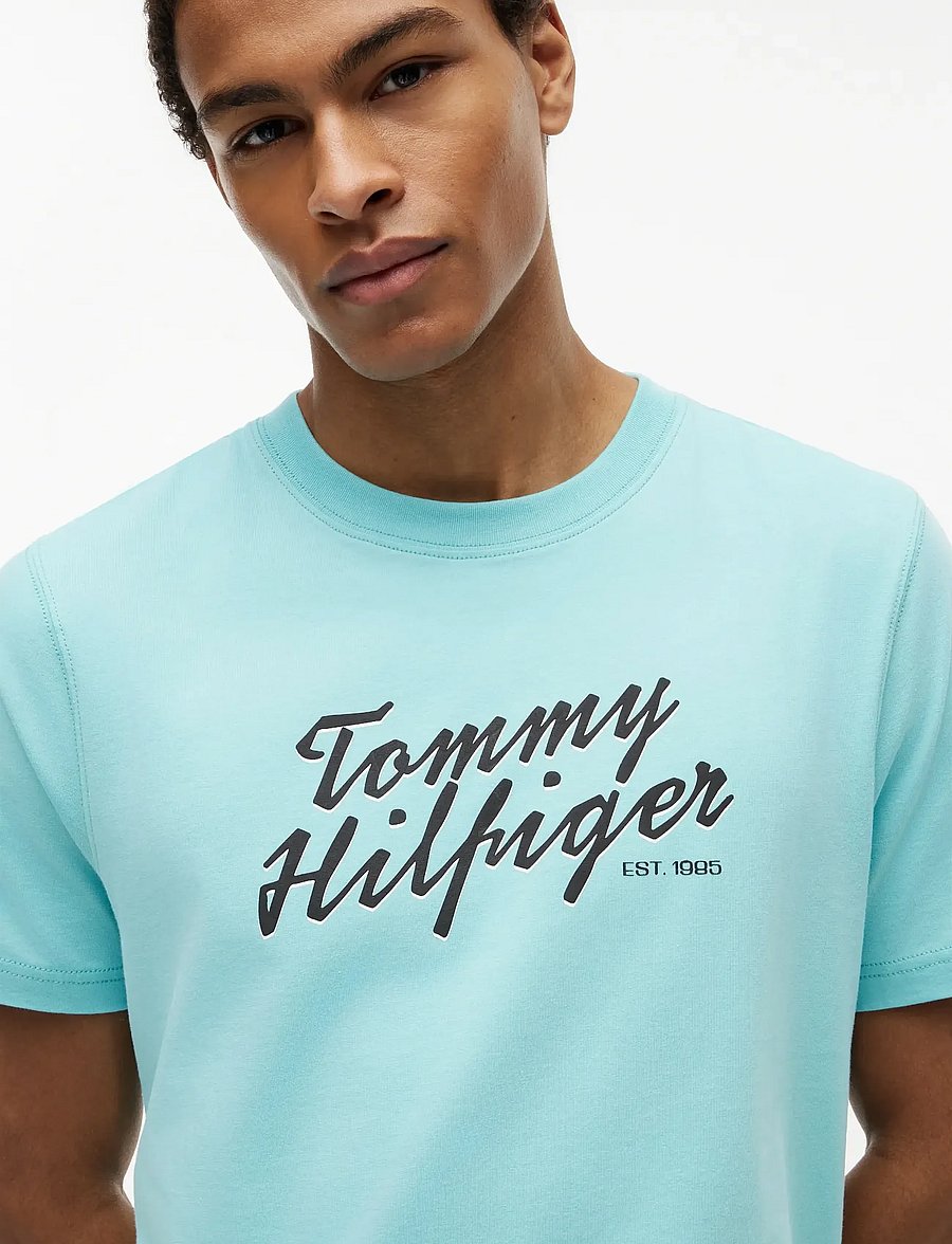 Tommy Hilfiger - SUMMER TEXT GRAPHIC TEE - kurzärmelig - arctic aqua - 3