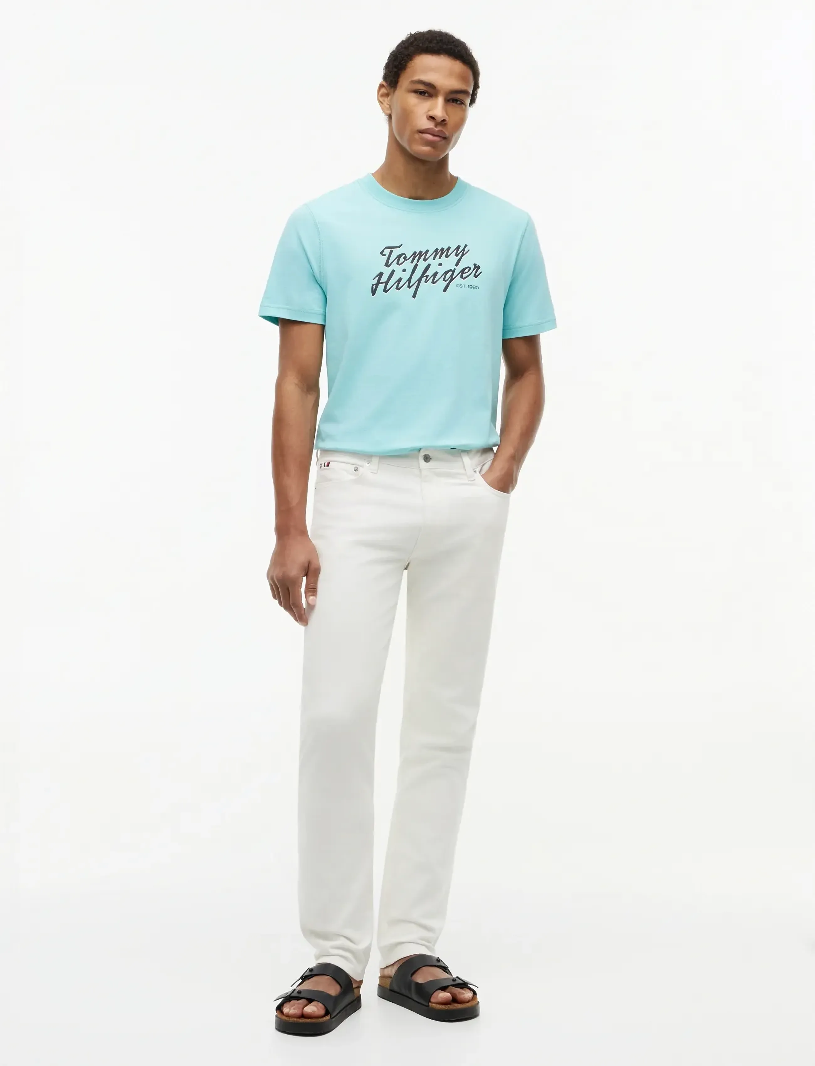 Tommy Hilfiger - SUMMER TEXT GRAPHIC TEE - short-sleeved t-shirts - arctic aqua - 4