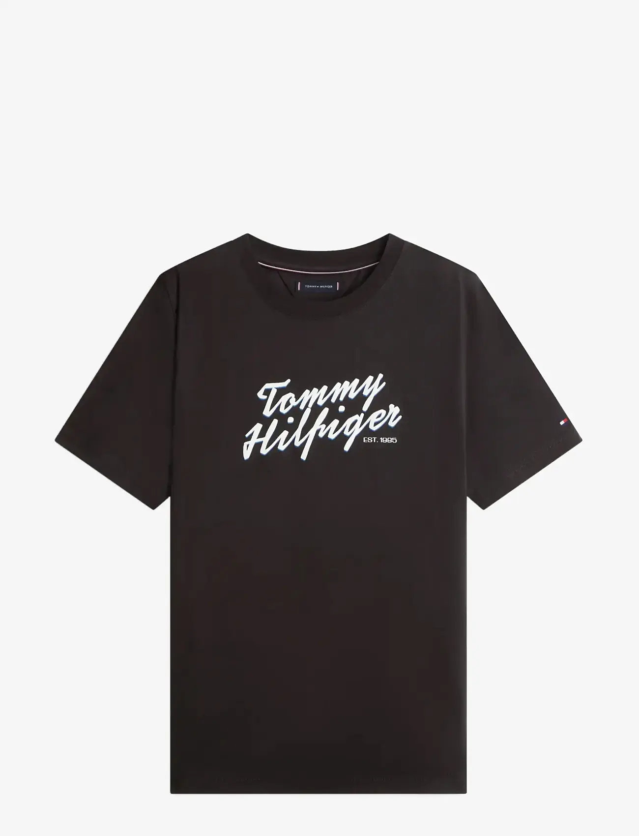 Tommy Hilfiger - SUMMER TEXT GRAPHIC TEE - kortærmede t-shirts - black - 1