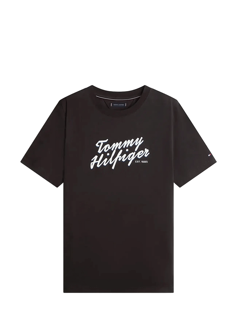 Tommy Hilfiger - SUMMER TEXT GRAPHIC TEE - kurzärmelig - black - 1