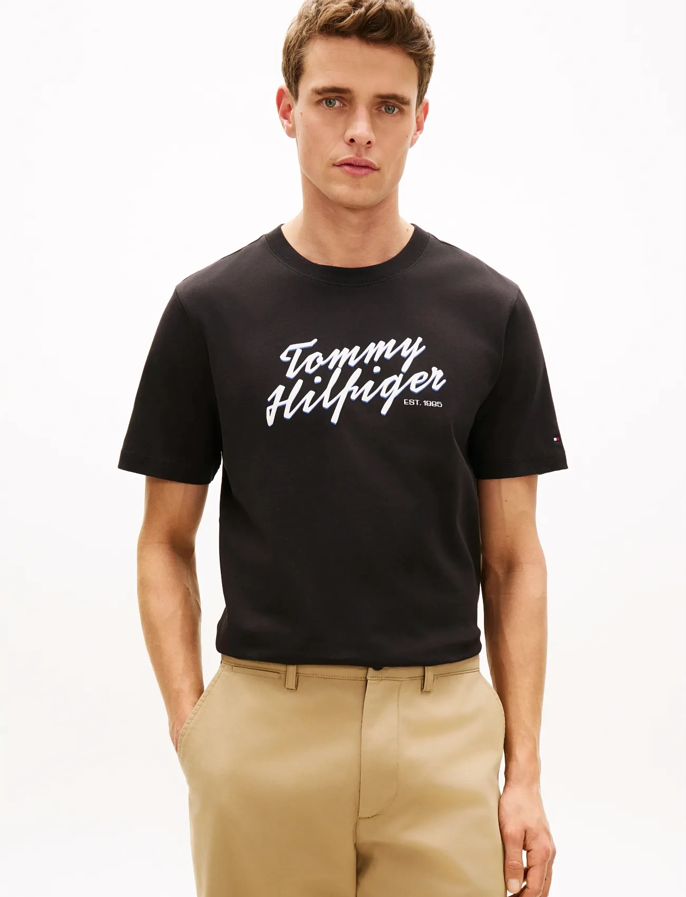 Tommy Hilfiger SUMMER TEXT GRAPHIC TEE - T-skjorter - BLACK / black