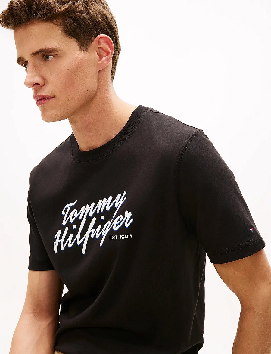 Tommy Hilfiger - SUMMER TEXT GRAPHIC TEE - kurzärmelig - black - 4