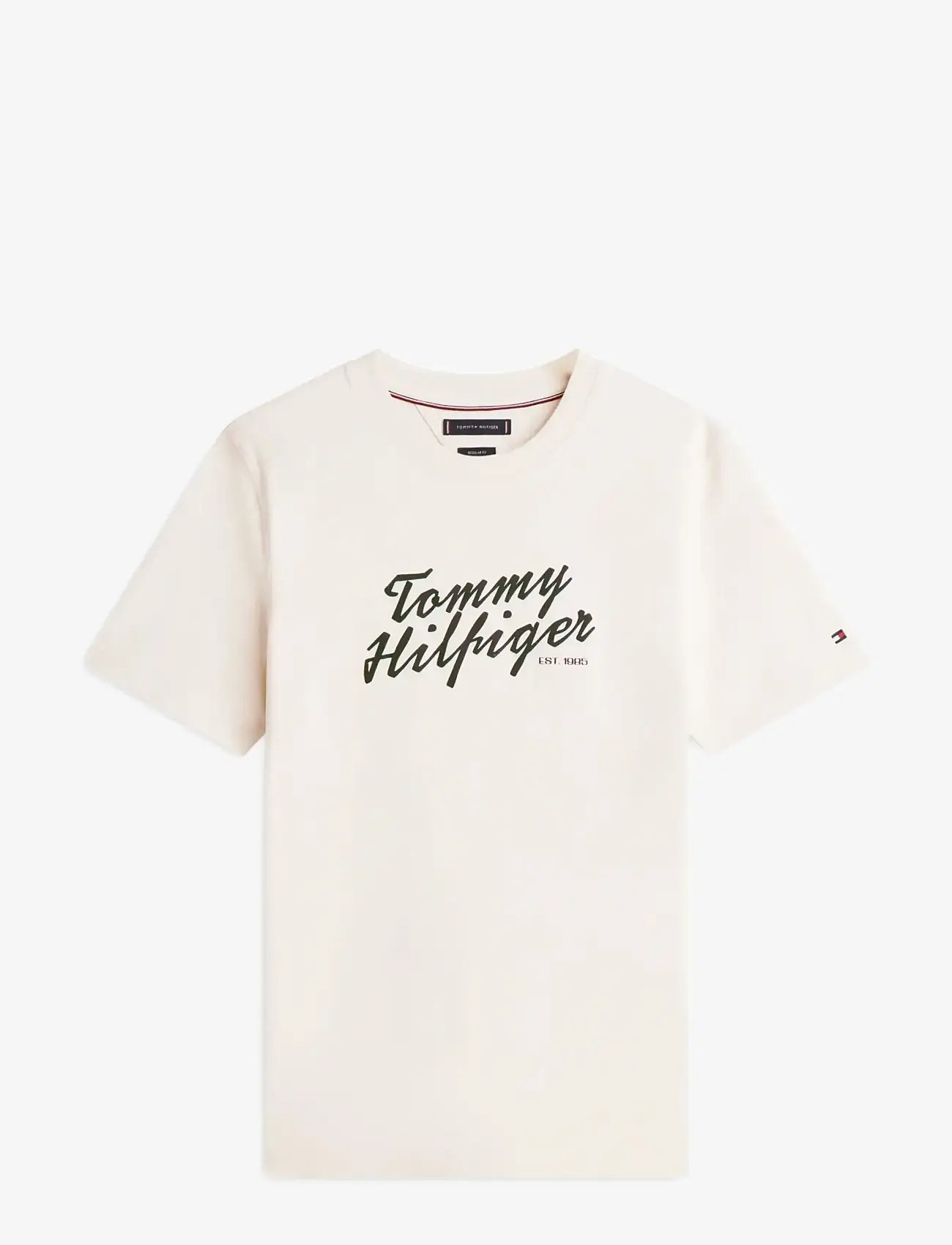 Tommy Hilfiger - SUMMER TEXT GRAPHIC TEE - kortärmade t-shirts - muslin - 1