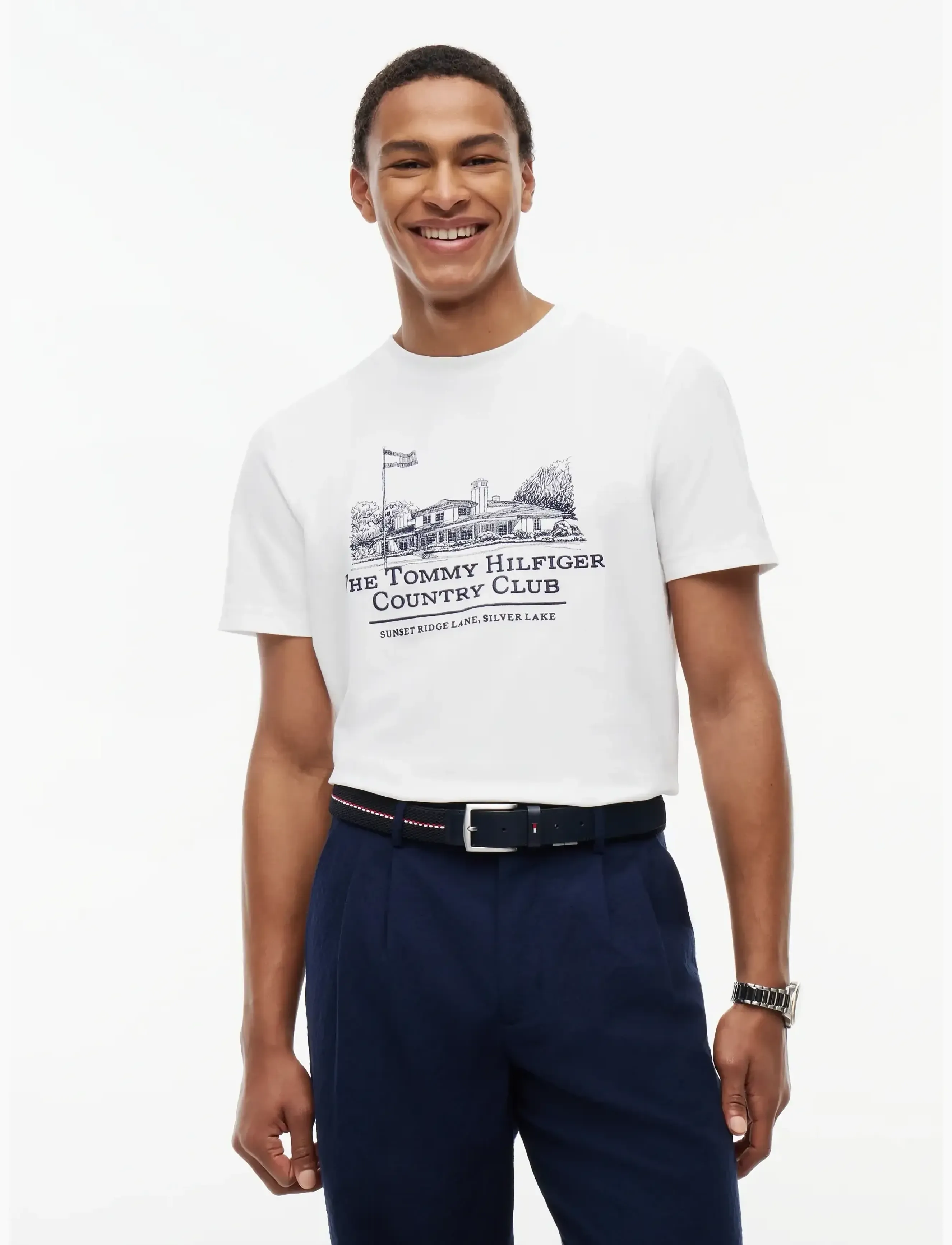 Tommy Hilfiger COUNTRY CLUB GRAPHIC TEE - Tøj - WHITE / white