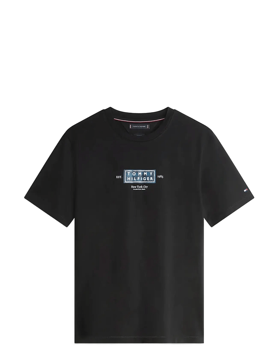 Tommy Hilfiger - HERITAGE LABEL TEE - kortärmade t-shirts - black - 1