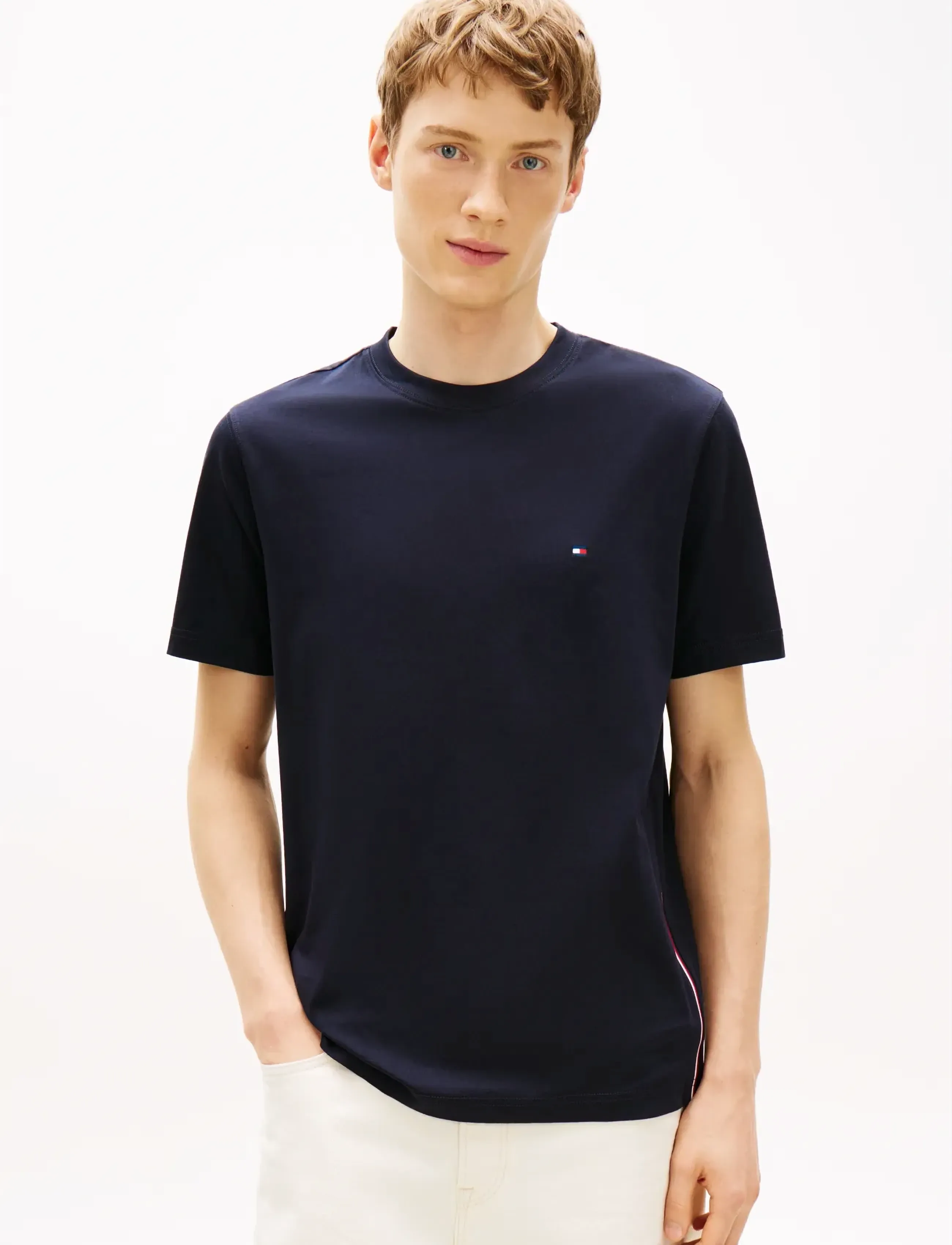 Tommy Hilfiger Global Stripe Tee, XXL, Navy, T-Shirts > Kortærmede, Herre
