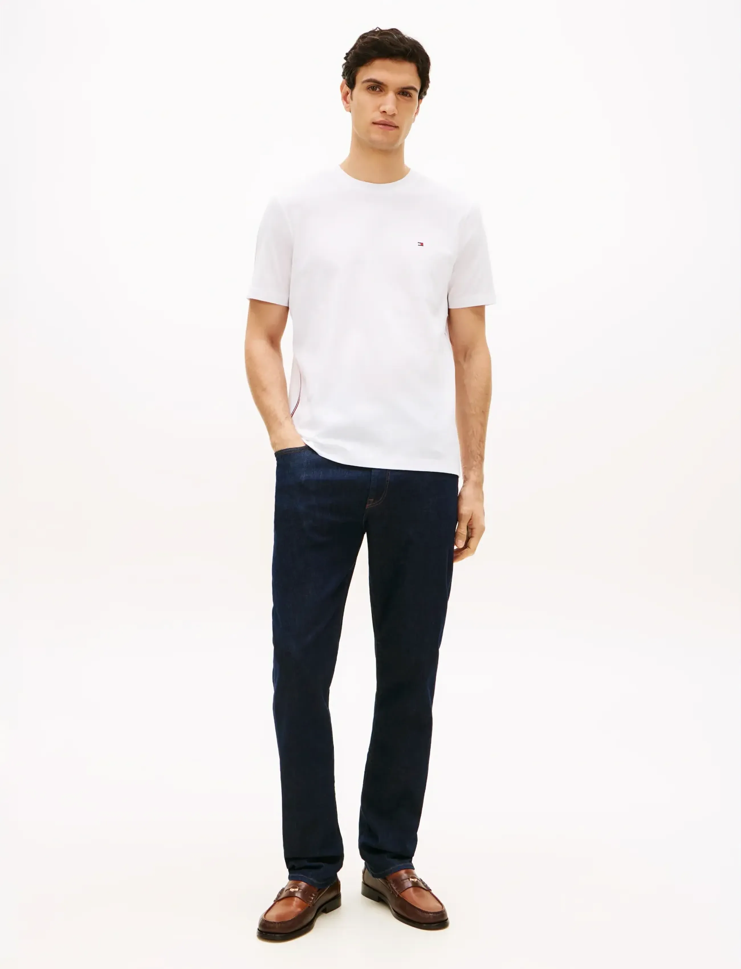 Tommy Hilfiger - GLOBAL STRIPE TEE - kortærmede t-shirts - white - 3