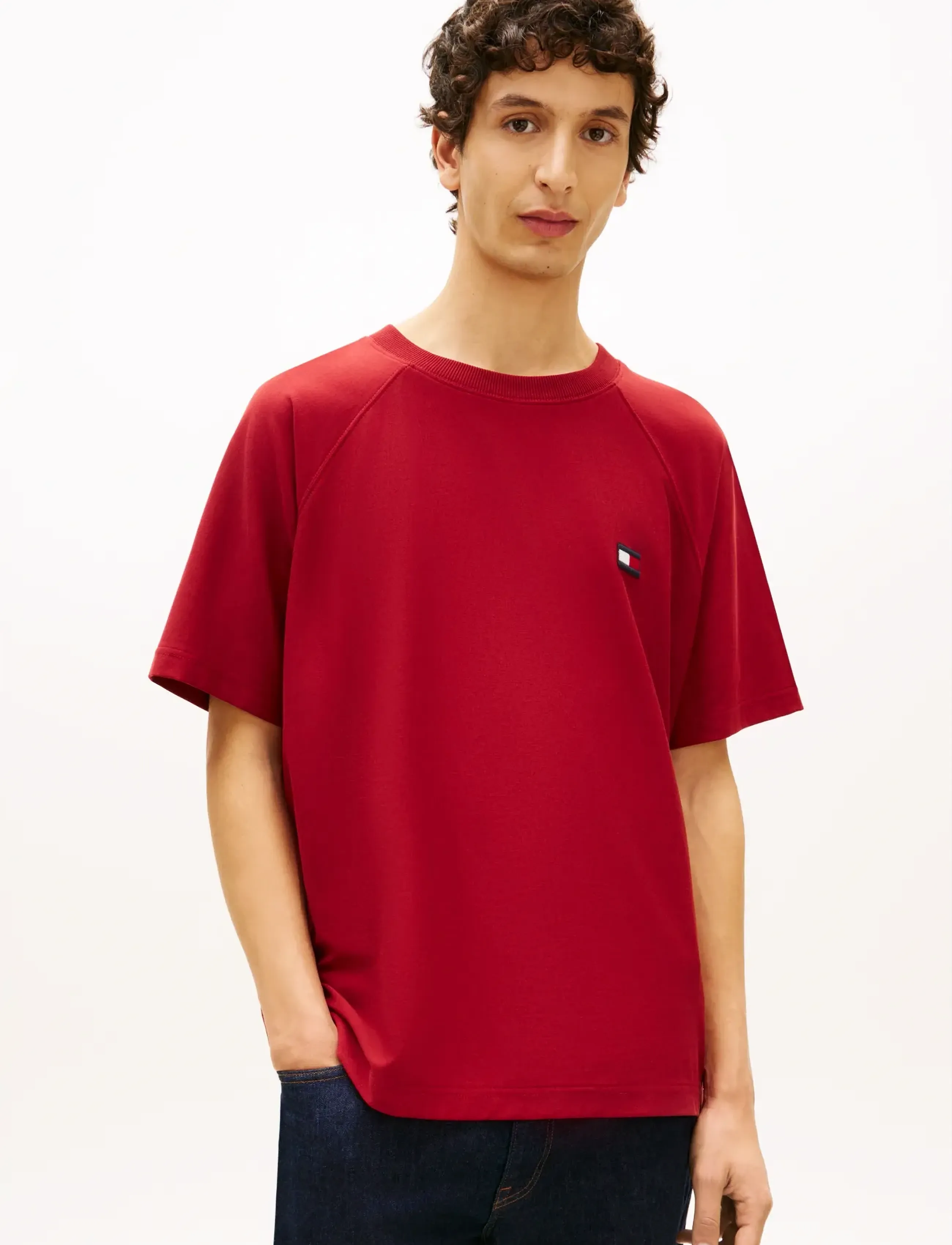Tommy Hilfiger TOMMY FLAG ELEVATED TEE - Marškinėliai - REGATTA RED / red