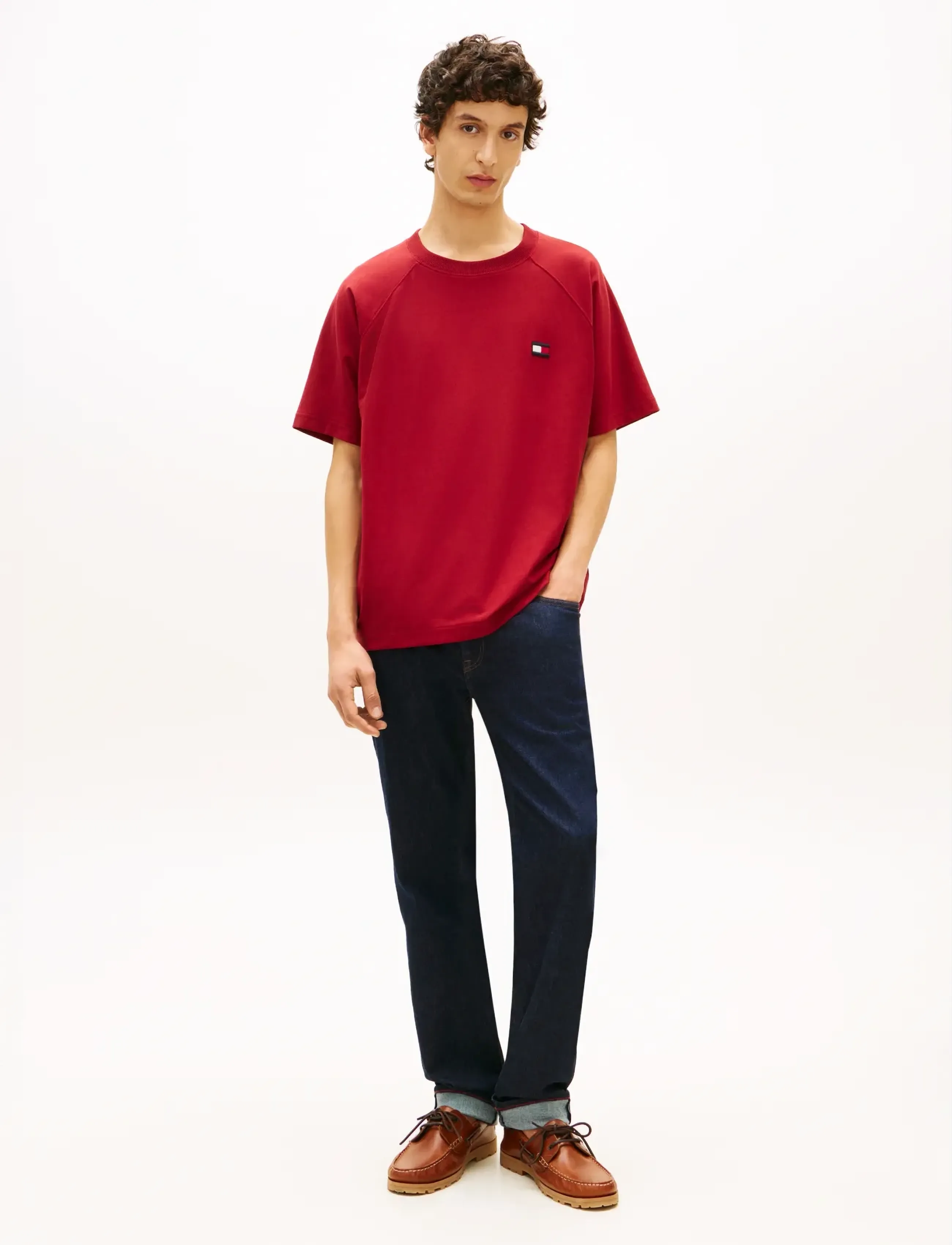Tommy Hilfiger - TOMMY FLAG ELEVATED TEE - kortærmede t-shirts - regatta red - 3
