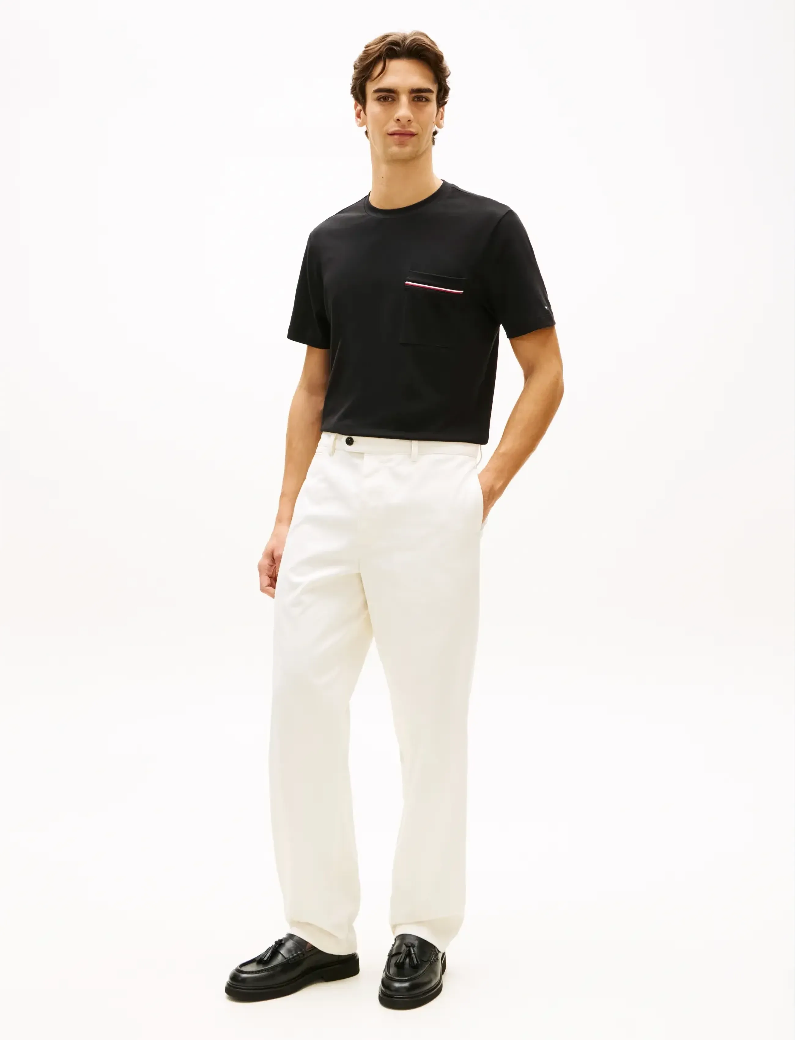 Tommy Hilfiger - GLOBAL STRIPE PIQUE POCKET TEE - lühikeste varrukatega t-särgid - black - 3