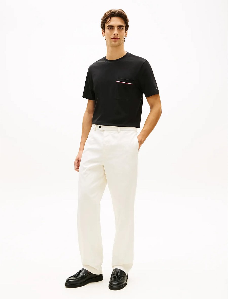 Tommy Hilfiger - GLOBAL STRIPE PIQUE POCKET TEE - short-sleeved t-shirts - black - 3