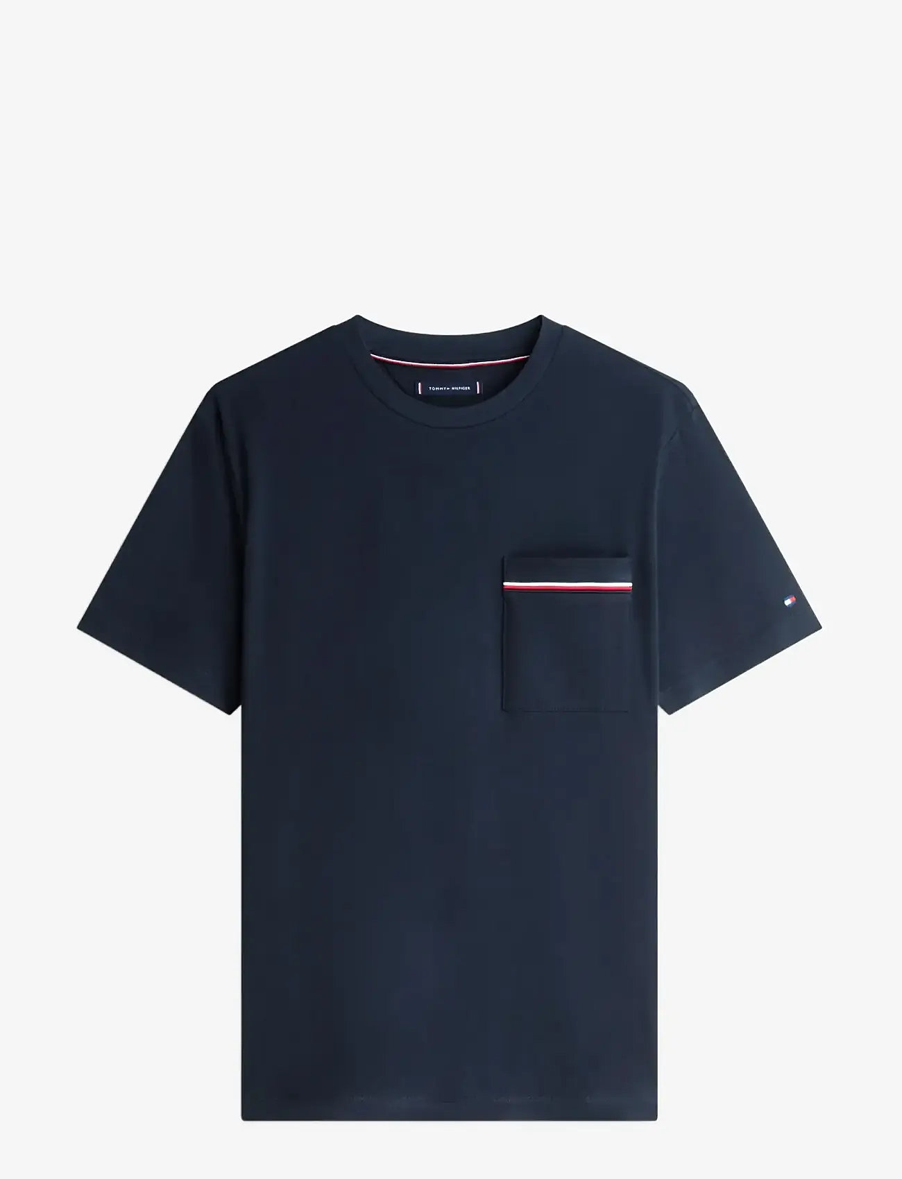 Tommy Hilfiger - GLOBAL STRIPE PIQUE POCKET TEE - kortærmede t-shirts - desert sky - 1