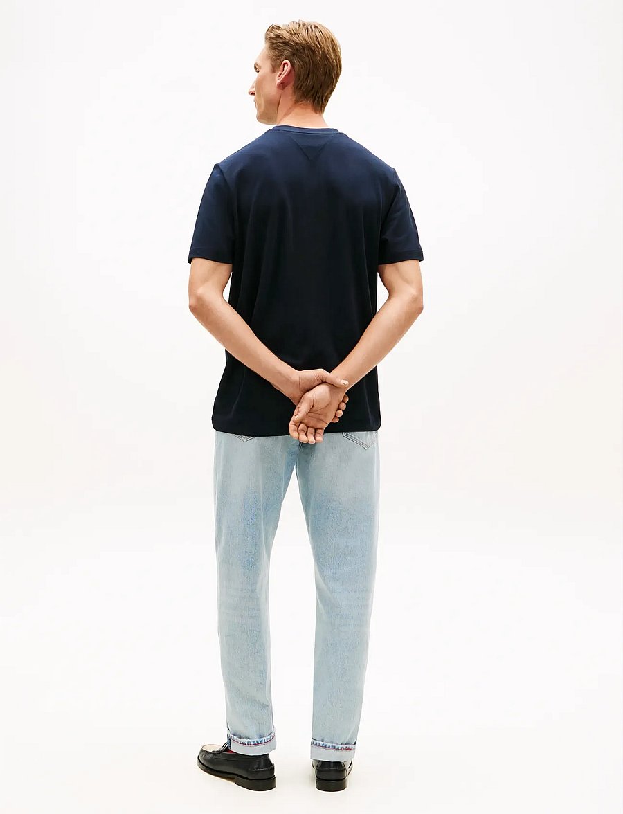 Tommy Hilfiger - GLOBAL STRIPE PIQUE POCKET TEE - lühikeste varrukatega t-särgid - desert sky - 2