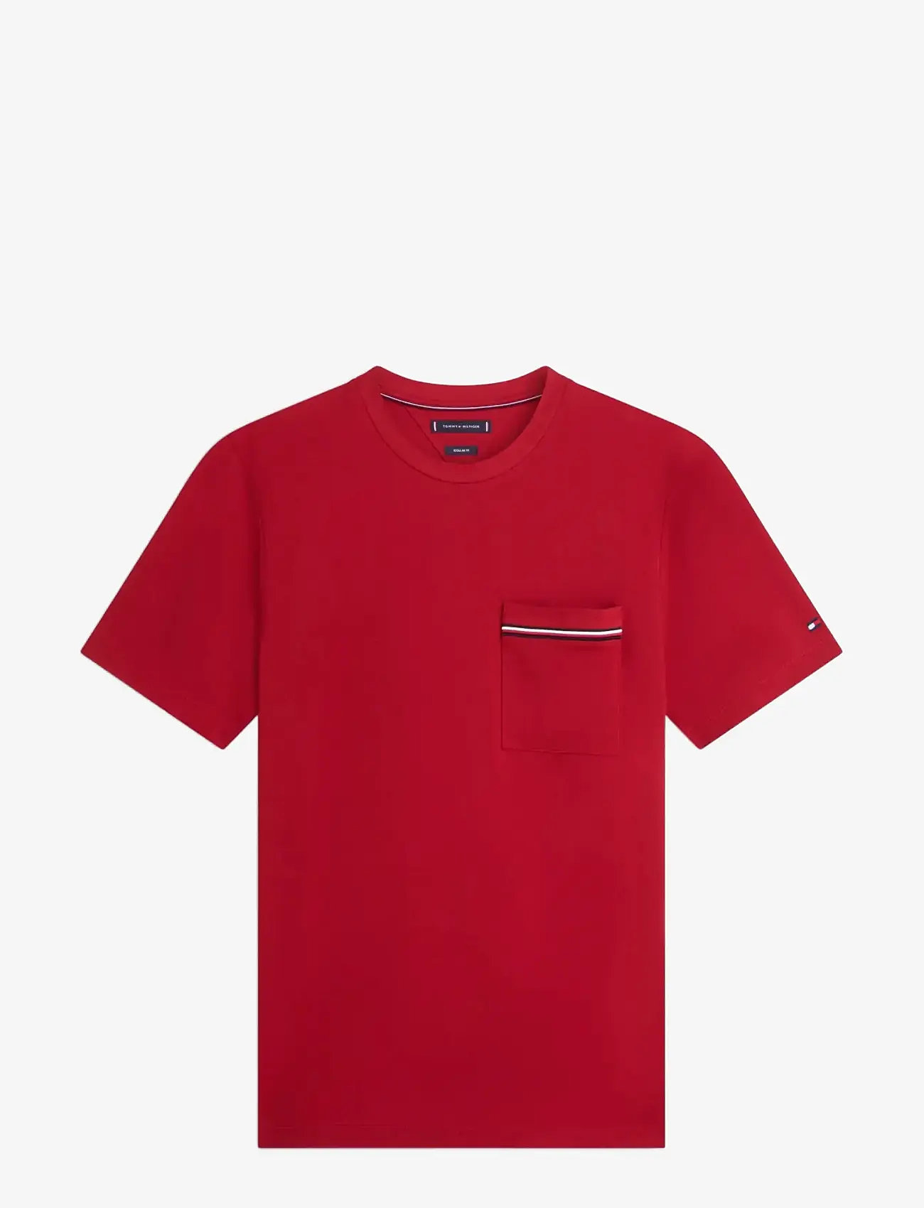 Tommy Hilfiger - GLOBAL STRIPE PIQUE POCKET TEE - lühikeste varrukatega t-särgid - regatta red - 1