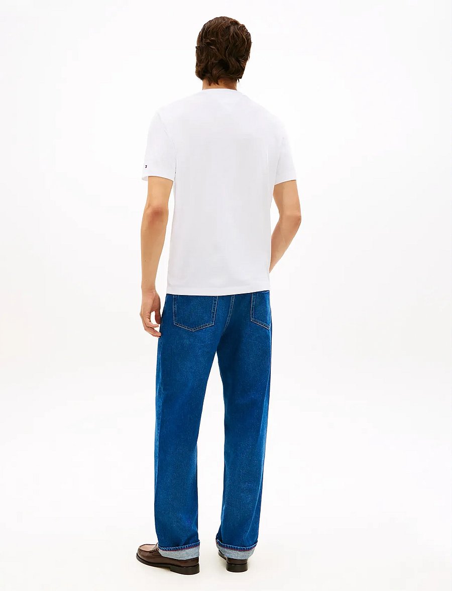 Tommy Hilfiger - GLOBAL STRIPE PIQUE POCKET TEE - kurzärmelige t-shirts - white - 2