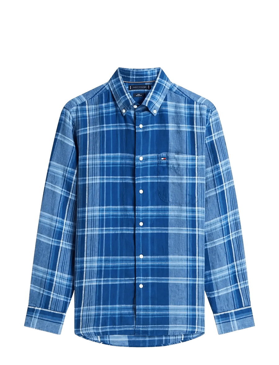 Tommy Hilfiger - LINEN SUMMER MADRAS RF SHIRT - leinenhemden - brisk blue check - 1