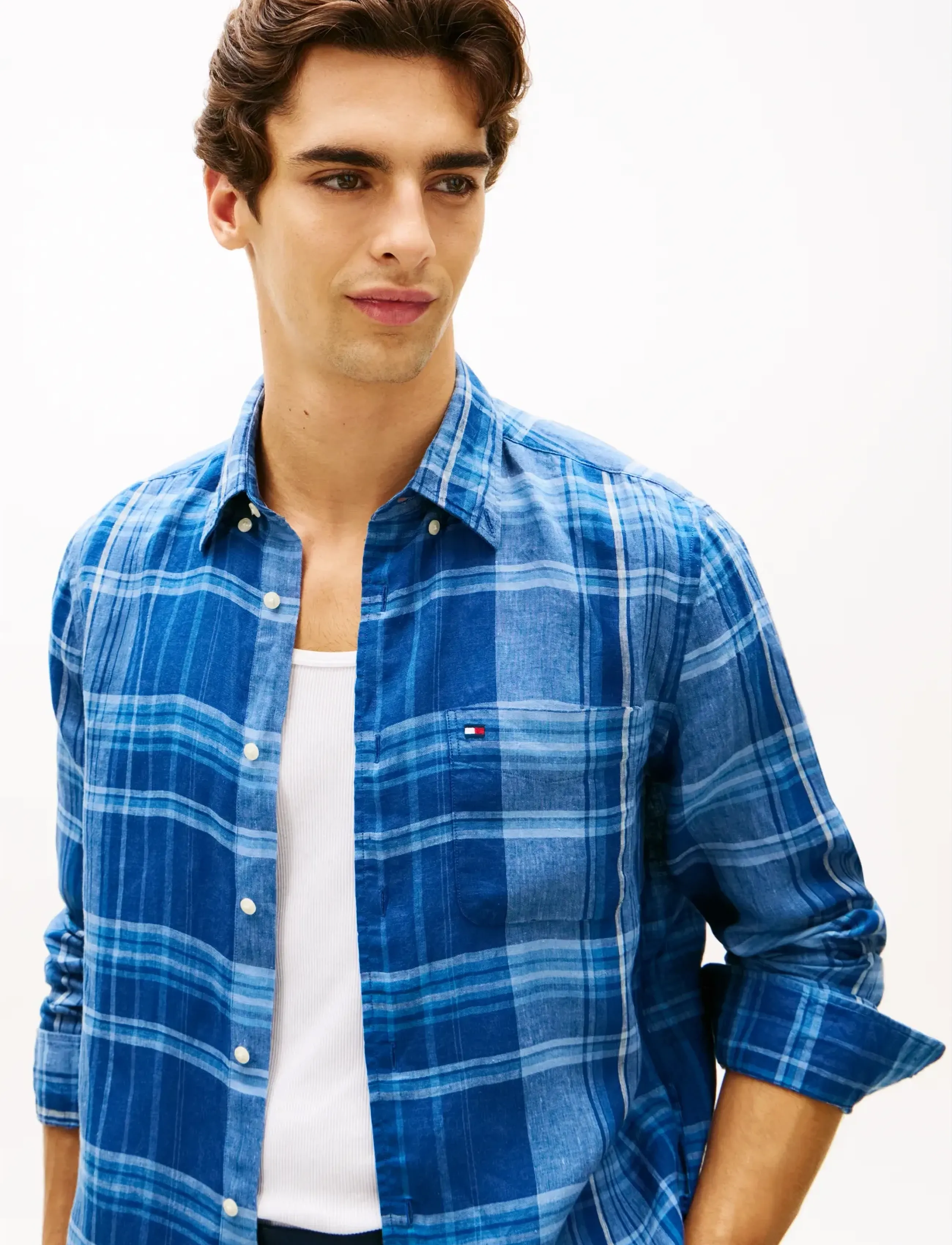 Tommy Hilfiger - LINEN SUMMER MADRAS RF SHIRT - leinenhemden - brisk blue   check - 4