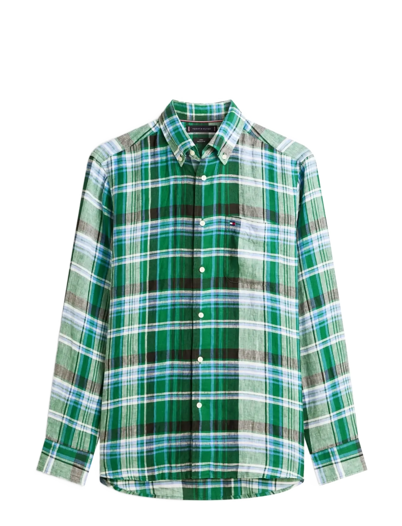 TOMMY HILFIGER Linen Summer Madras Rf Shirt Grün - L - Herren